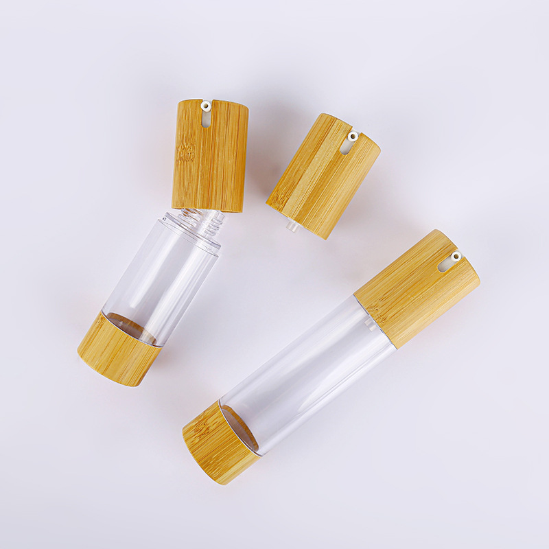 Natural Style Bamboo Cosmetic Packaging Custom OEM ODM Packaging Bamboo Airless Bottles Natural Style Bamboo Cosmetic Packaging Custom OEM ODM Packaging Bamboo Airless Bottles