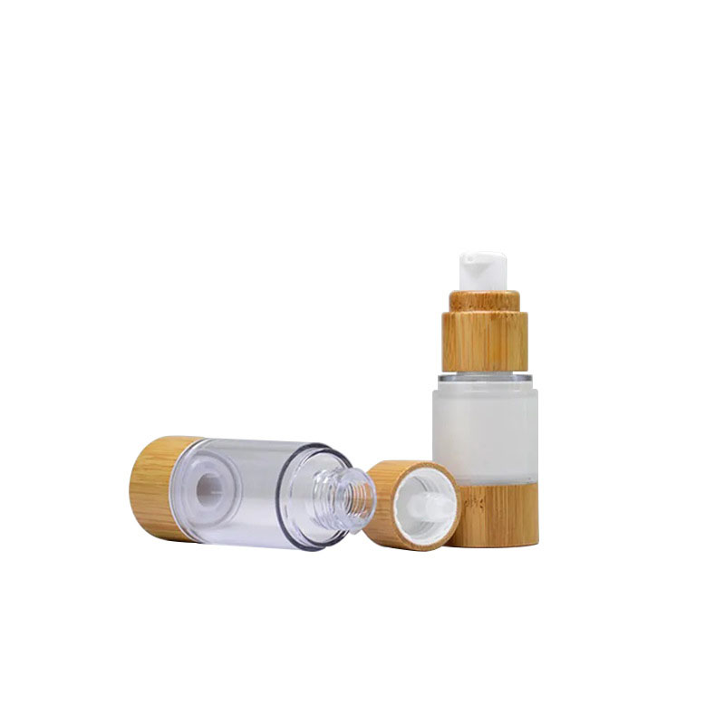 Natural Style Bamboo Cosmetic Packaging Custom OEM ODM Packaging Bamboo Airless Bottles Natural Style Bamboo Cosmetic Packaging Custom OEM ODM Packaging Bamboo Airless Bottles