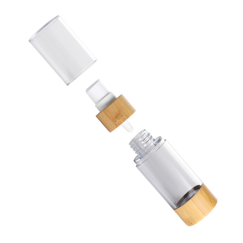 Natural Style Bamboo Cosmetic Packaging Custom OEM ODM Packaging Bamboo Airless Bottles Natural Style Bamboo Cosmetic Packaging Custom OEM ODM Packaging Bamboo Airless Bottles