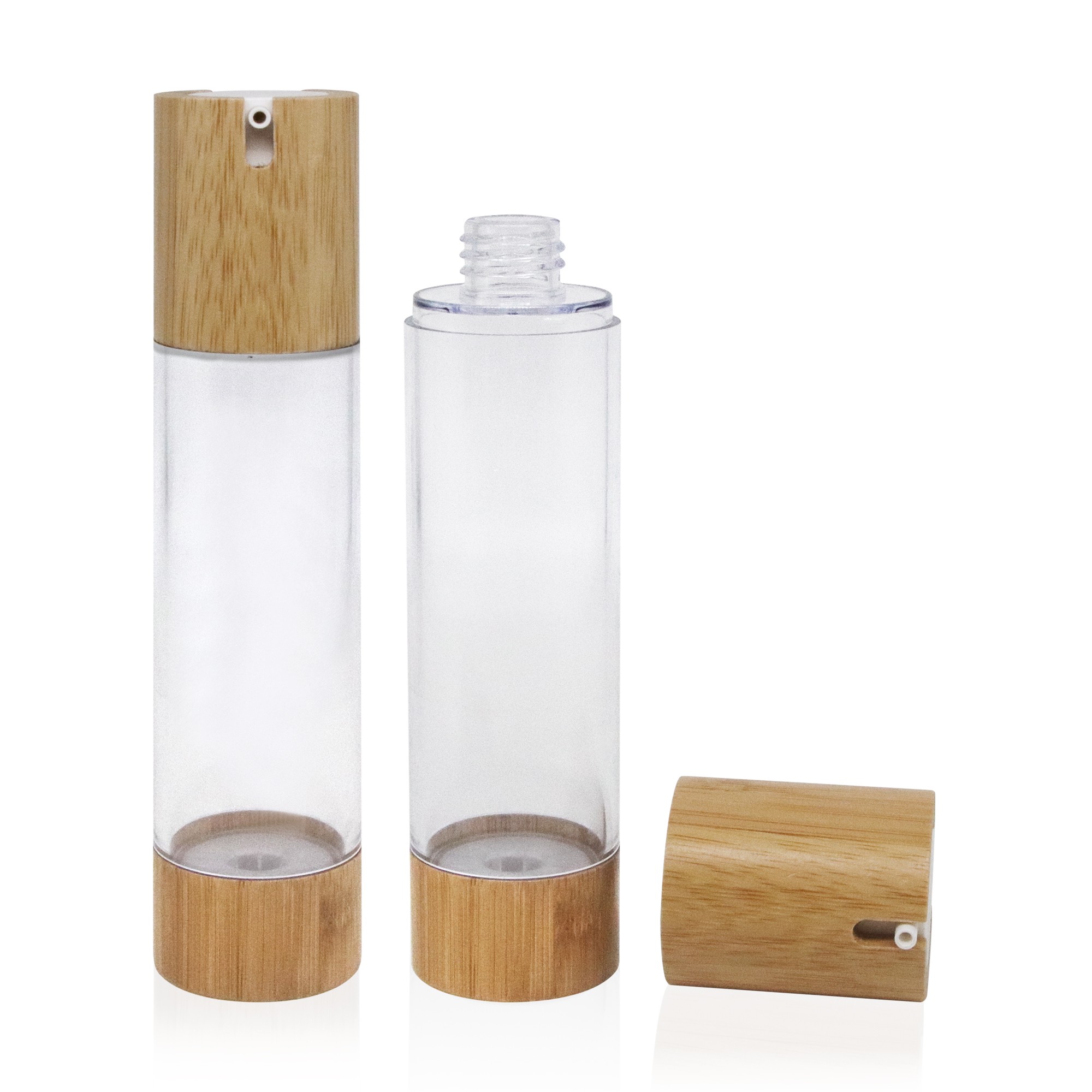 Natural Style Bamboo Cosmetic Packaging Custom OEM ODM Packaging Bamboo Airless Bottles Natural Style Bamboo Cosmetic Packaging Custom OEM ODM Packaging Bamboo Airless Bottles
