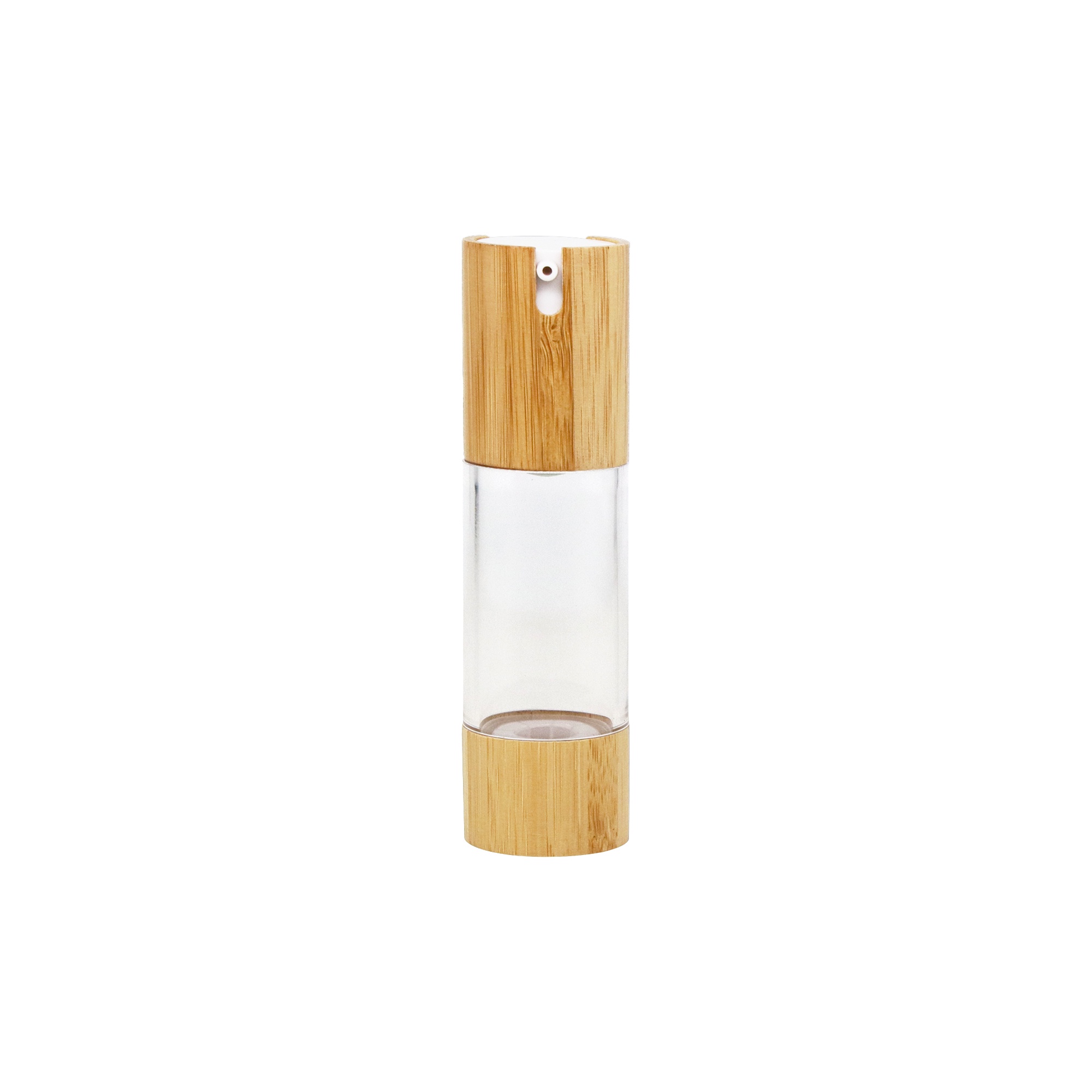 Eco Friendly Luxury Bamboo Airless Pump Bottle Empty Cosmetic Lotion Bottle Clear Serum Cream Dispenser Packaging 30ml 50ml Eco Friendly Luxury Bamboo Airless Pump Bottle Empty Cosmetic Lotion Bottle Clear Serum Cream Dispenser Packaging 30ml 50ml