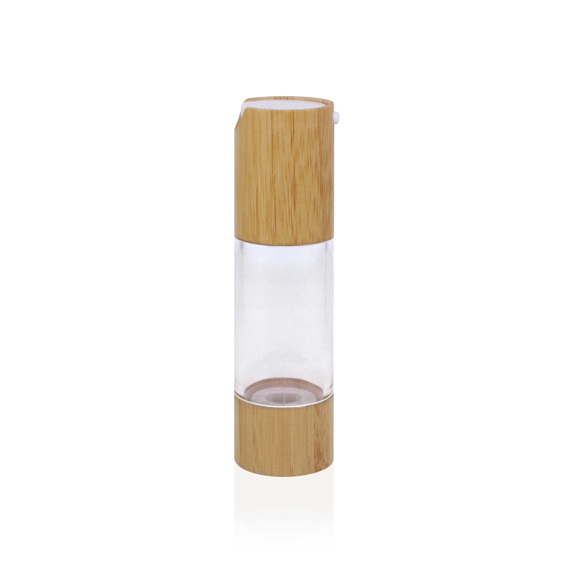 Eco Friendly Luxury Bamboo Airless Pump Bottle Empty Cosmetic Lotion Bottle Clear Serum Cream Dispenser Packaging 30ml 50ml Eco Friendly Luxury Bamboo Airless Pump Bottle Empty Cosmetic Lotion Bottle Clear Serum Cream Dispenser Packaging 30ml 50ml