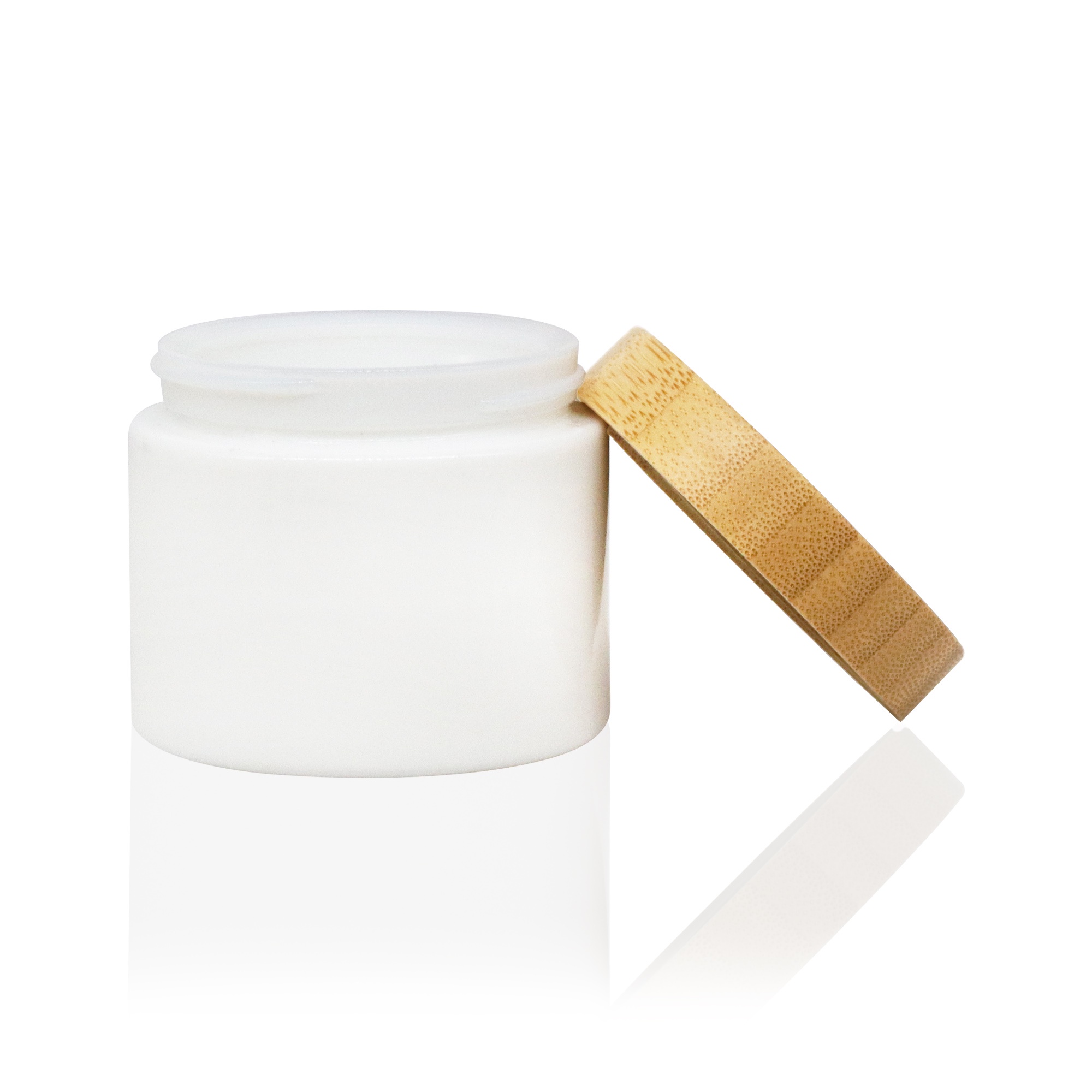 Luxury Custom Eco-Friendly 10g White PP Plastic Jar Empty Cosmetic Skin Care Cream with Bamboo Lid