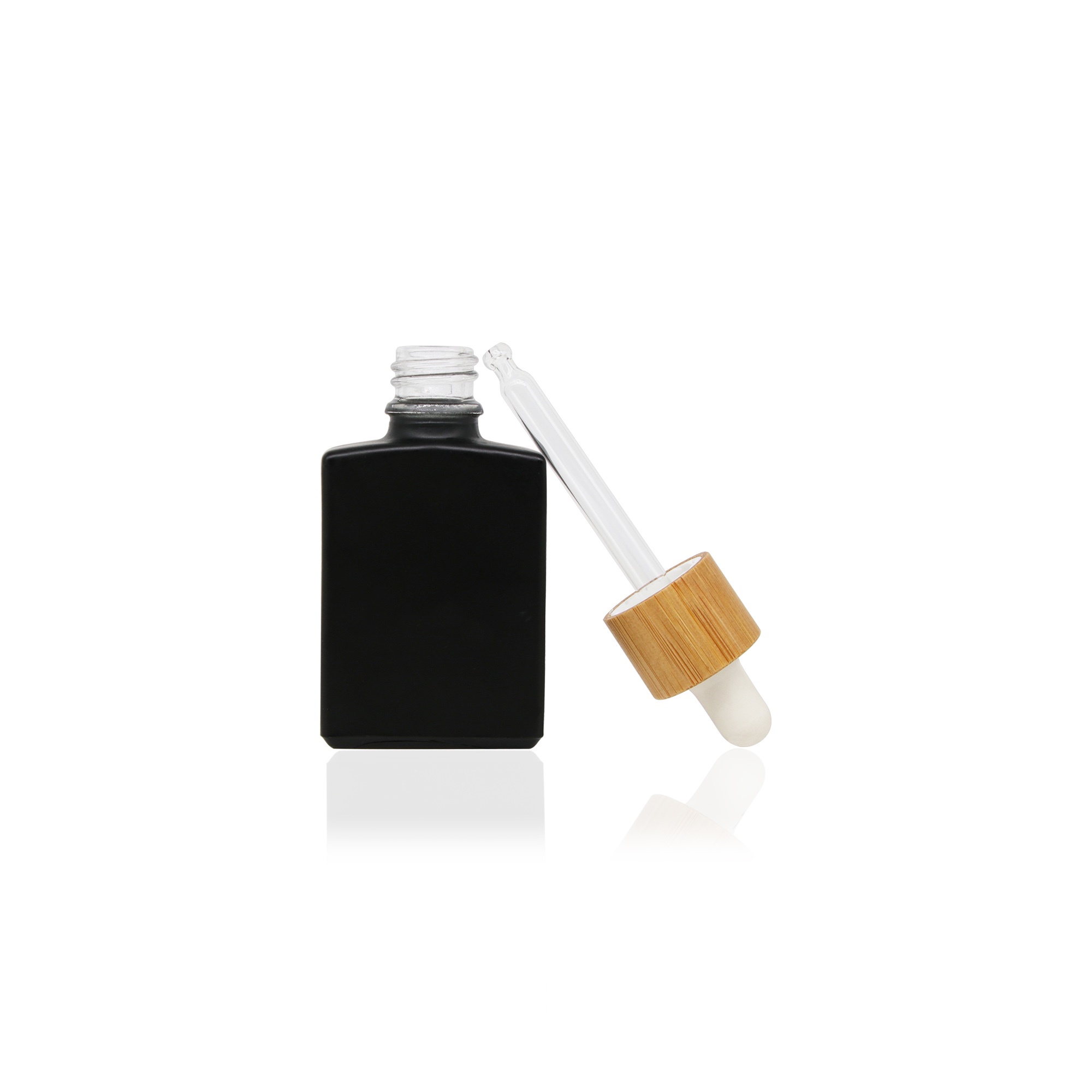 Custom Square Flat Shoulder Boston Serum Perfume Oil 30ml 1oz Matter Black Glass Bamboo Dropper Bottles Custom Square Flat Shoulder Boston Serum Perfume Oil 30ml 1oz Matter Black Glass Bamboo Dropper Bottles