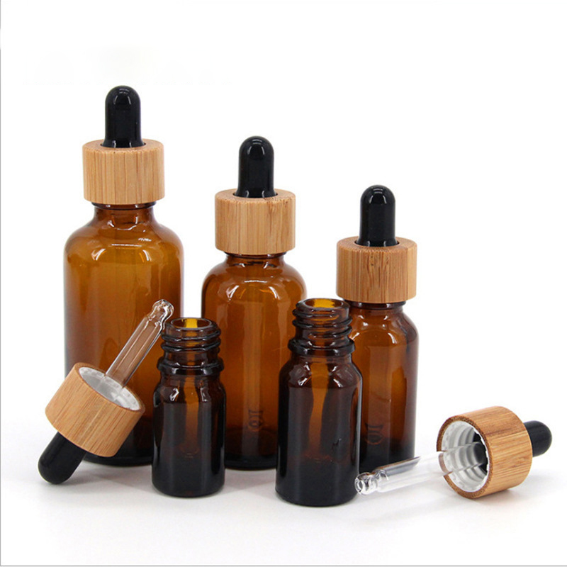Custom 30ml Cosmetic Green Frosted Amber Essential Glass Spray Dropper Bottles with Bamboo Lid Custom 30ml Cosmetic Green Frosted Amber Essential Glass Spray Dropper Bottles with Bamboo Lid