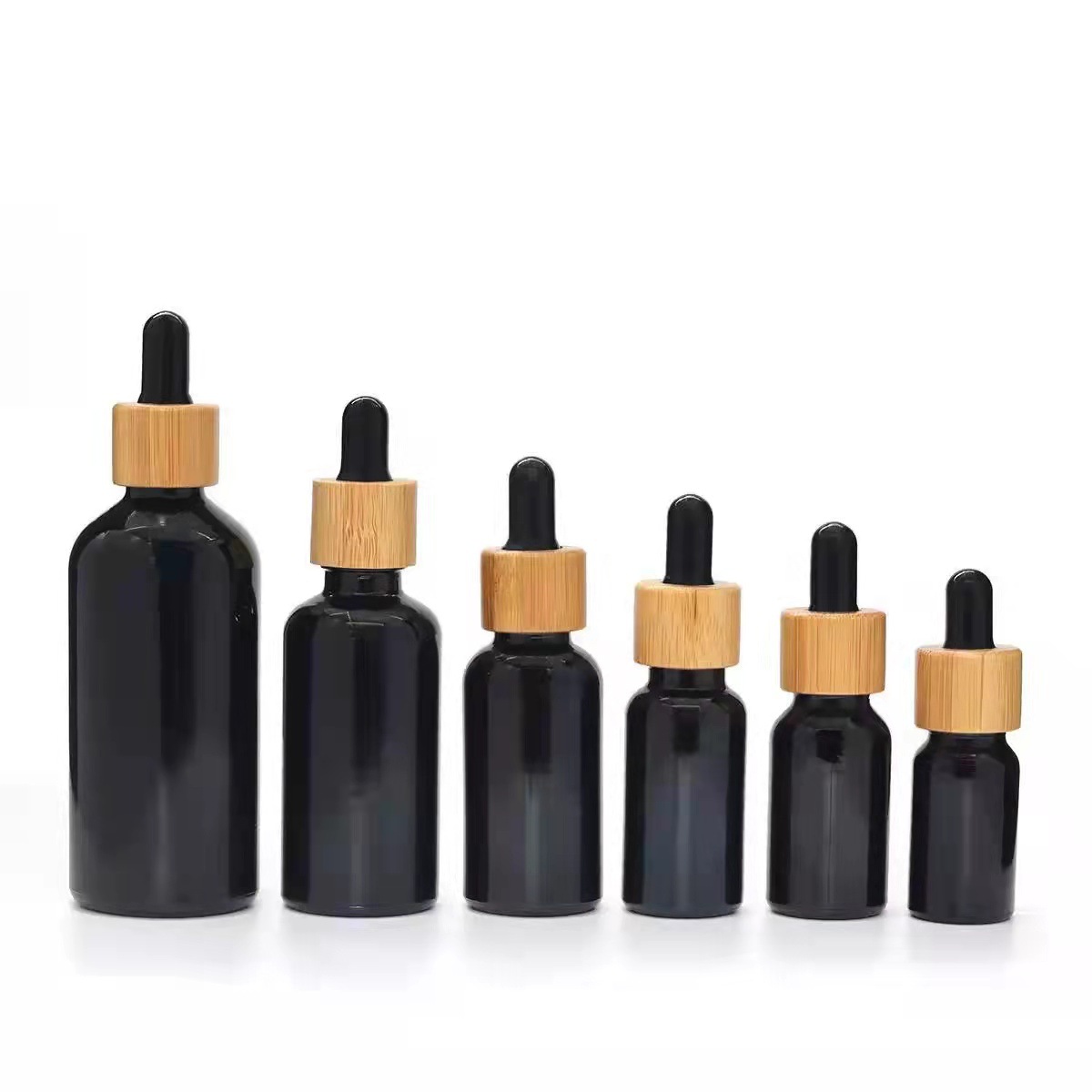 Bamboo Packaging Cosmetic 15ml 1oz 30ml 50ml Amber Black Frosted Glass Bottle with Bamboo Lid Bamboo Packaging Cosmetic 15ml 1oz 30ml 50ml Amber Black Frosted Glass Bottle with Bamboo Lid
