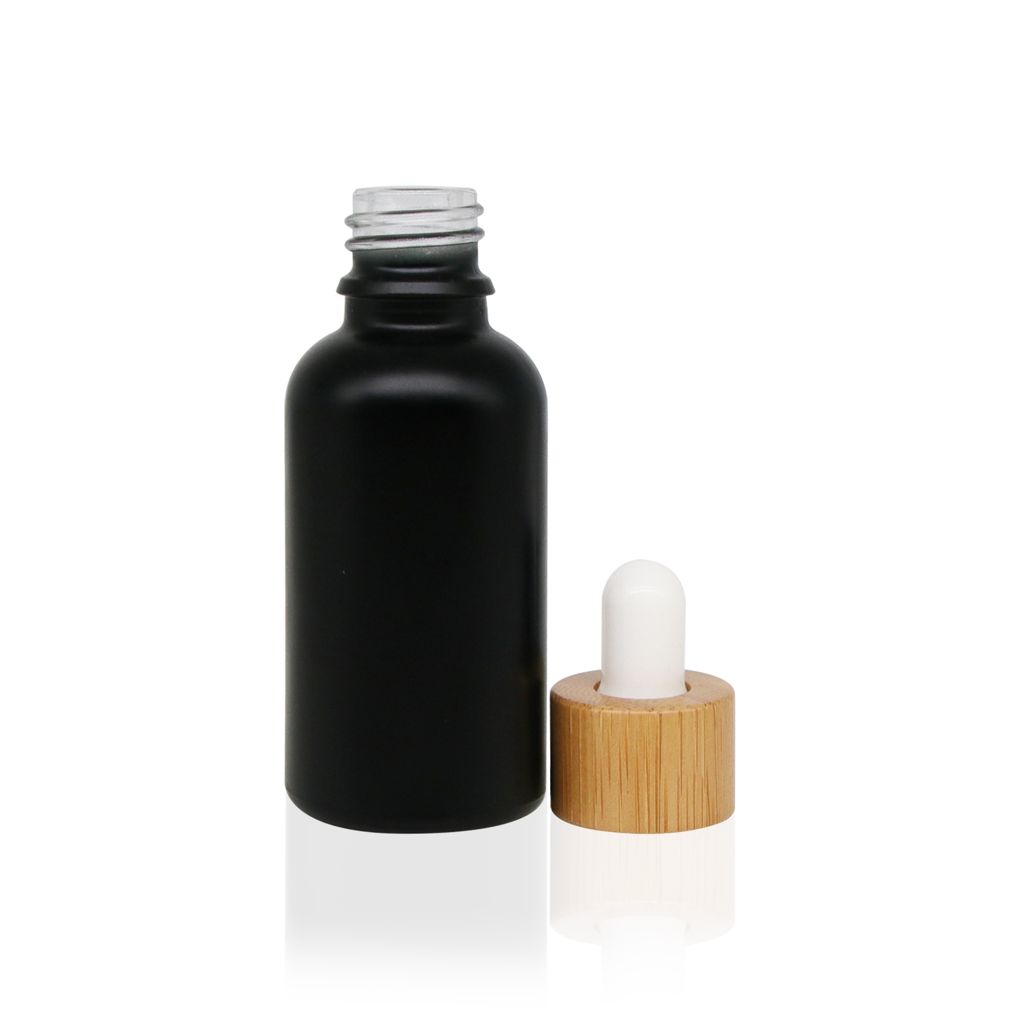 Bamboo Packaging Cosmetic 15ml 1oz 30ml 50ml Amber Black Frosted Glass Bottle with Bamboo Lid Bamboo Packaging Cosmetic 15ml 1oz 30ml 50ml Amber Black Frosted Glass Bottle with Bamboo Lid