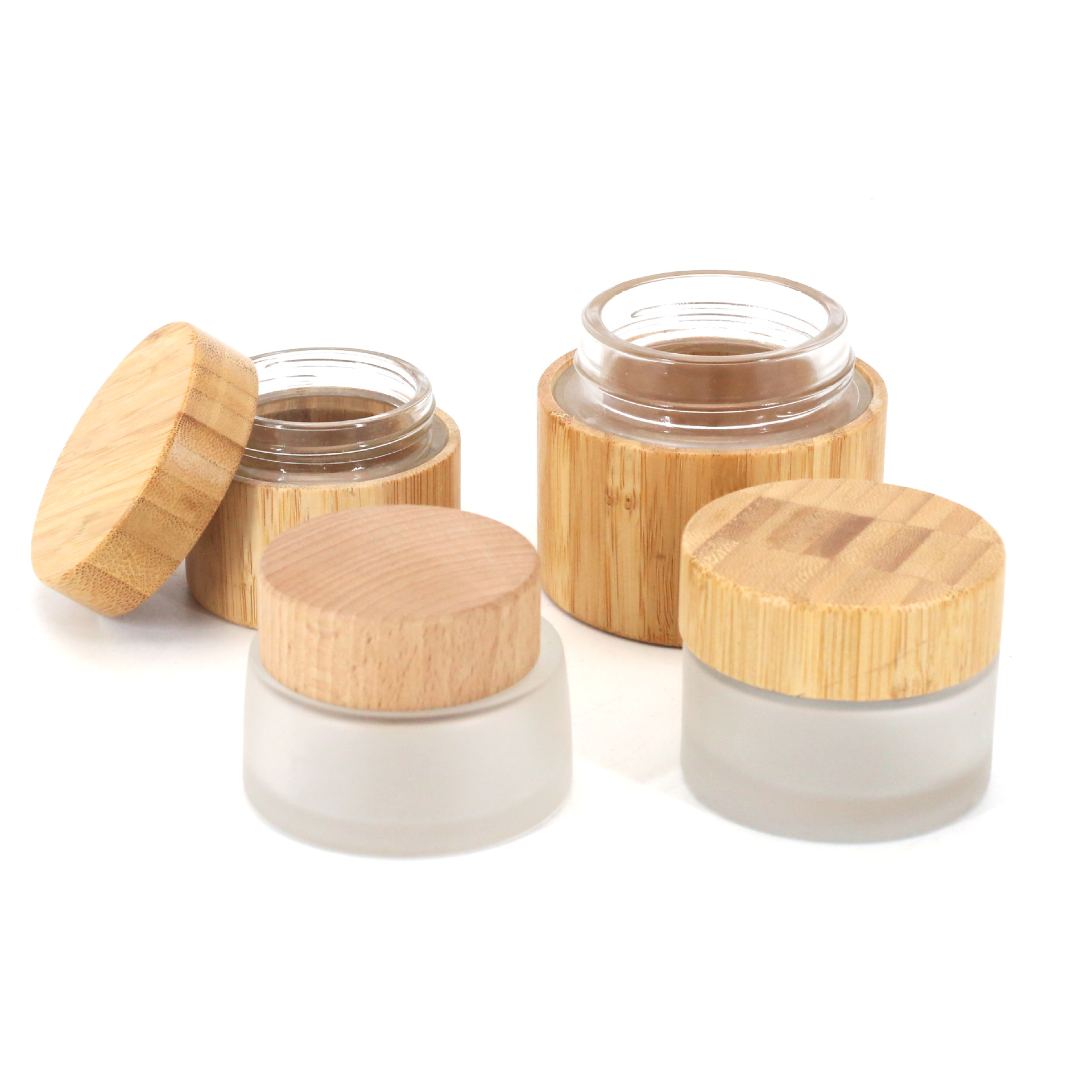 Luxury 15ml Full Bamboo Cosmetic Cream Jar Refillable Glass Inner Skincare Container Eco Friendly for Cream Lotion Luxury 15ml Full Bamboo Cosmetic Cream Jar Refillable Glass Inner Skincare Container Eco Friendly for Cream Lotion