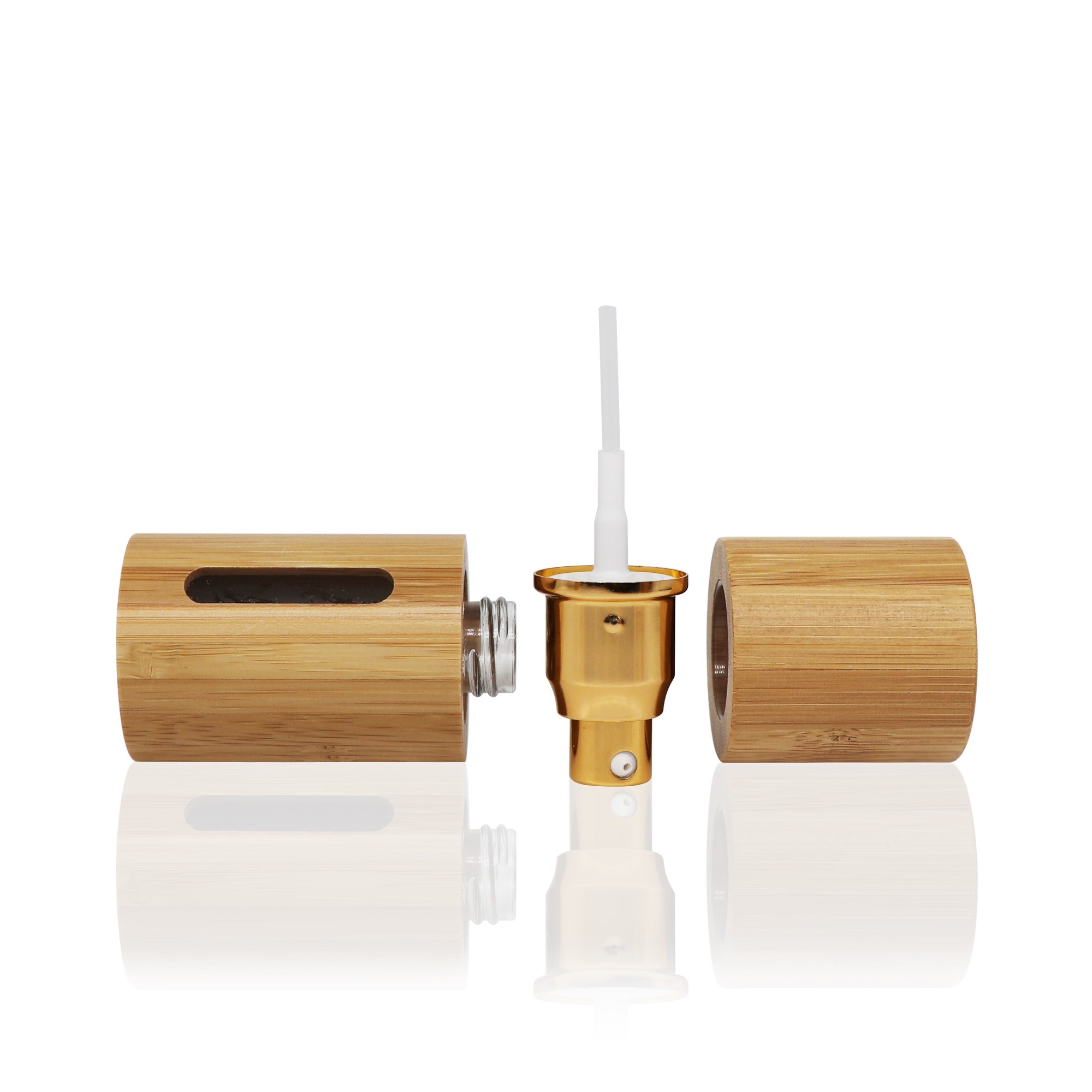 Wholesale Reusable 5ml Bamboo Perfume Glass Bottle Travel Size Glass Perfume Glass Spray Bottle