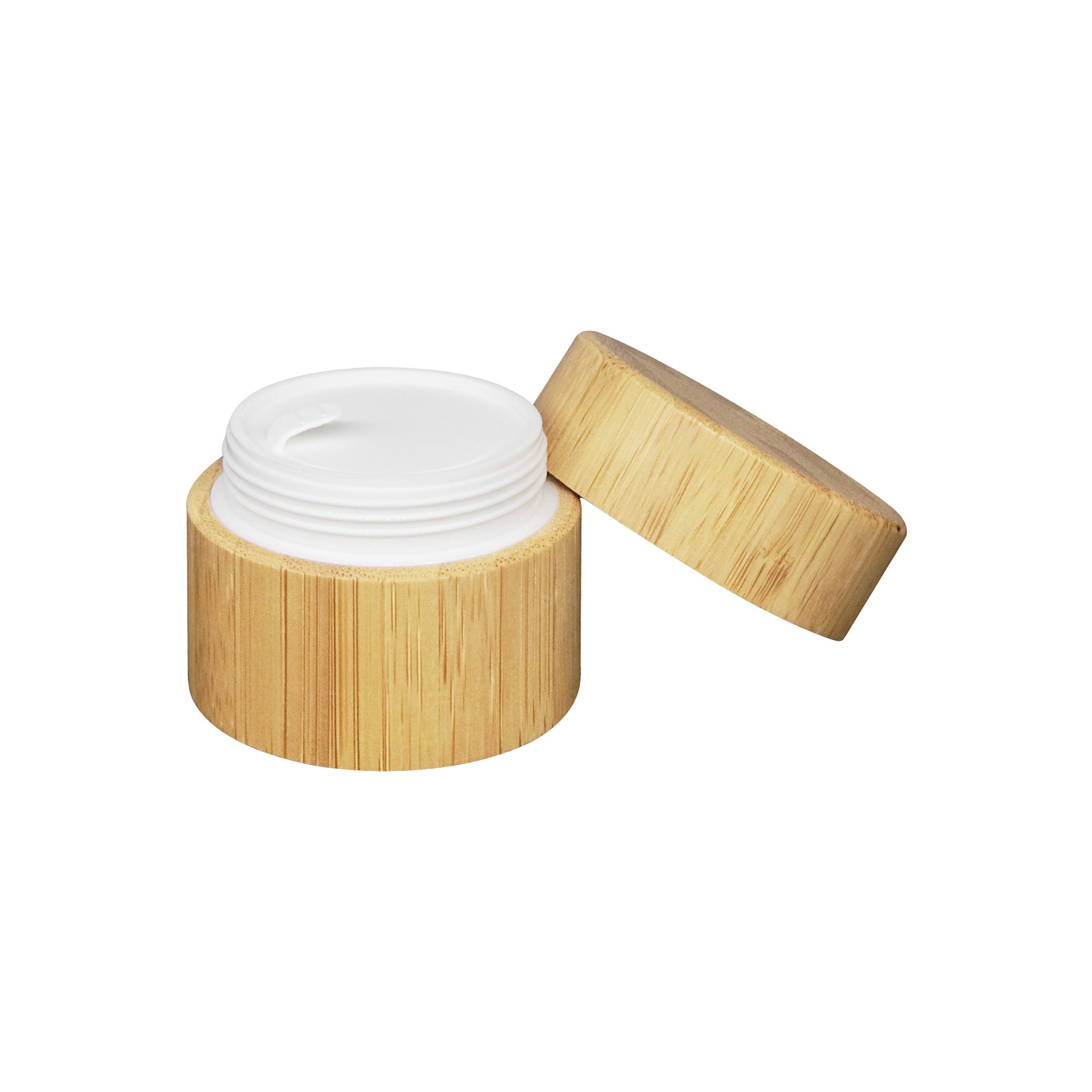Eco Friendly Zero Waste Skincare Packaging 30g 50g Empty Full Bamboo Cosmetic Jar Natural Wooden Face Cream Jar with Inner