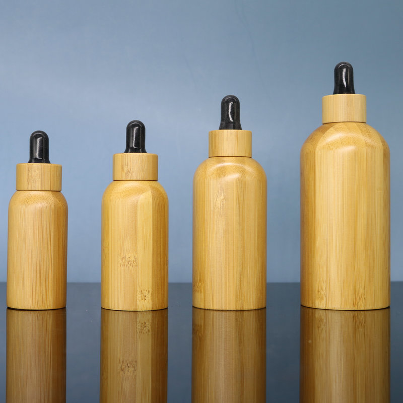 Luxury All Bamboo Cover Dropper Bottle 10ml High-Grade Eco Skincare Packaging for Serum Refillable Luxury All Bamboo Cover Dropper Bottle 10ml High-Grade Eco Skincare Packaging for Serum Refillable