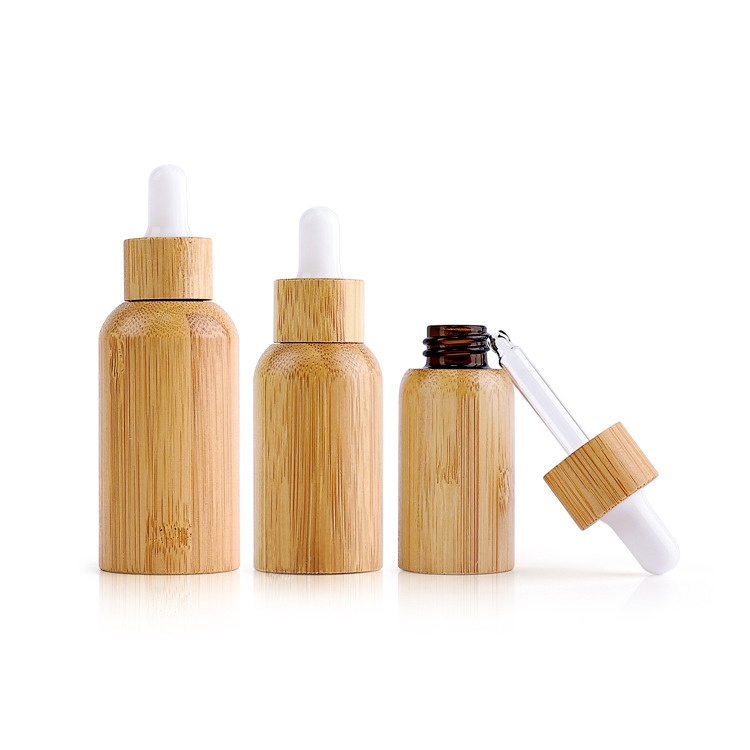 Luxury All Bamboo Cover Dropper Bottle 10ml High-Grade Eco Skincare Packaging for Serum Refillable Luxury All Bamboo Cover Dropper Bottle 10ml High-Grade Eco Skincare Packaging for Serum Refillable