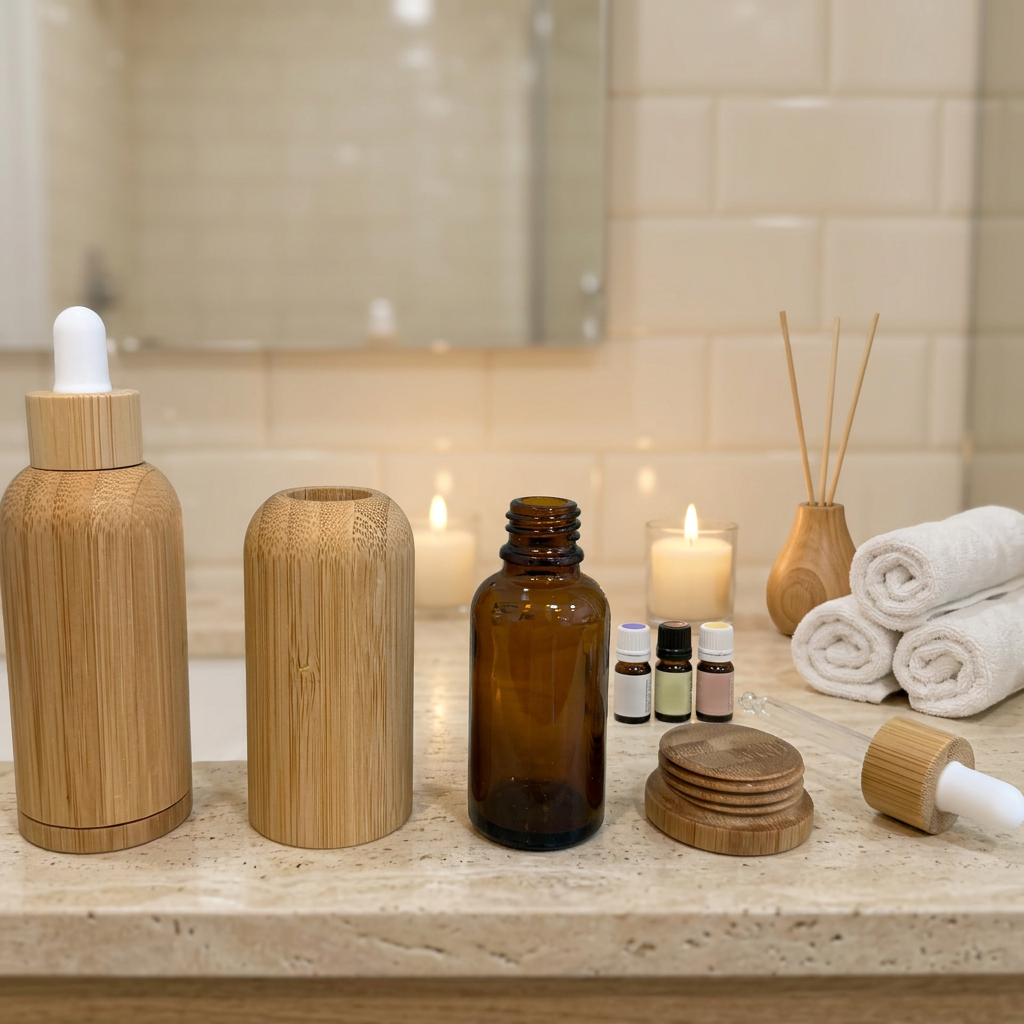 Empty Full Bamboo Amber Glass Dropper Bottle 10ml 30ml 50ml Essential Oil Skincare Serum Cosmetic Packaging Empty Full Bamboo Amber Glass Dropper Bottle 10ml 30ml 50ml Essential Oil Skincare Serum Cosmetic Packaging