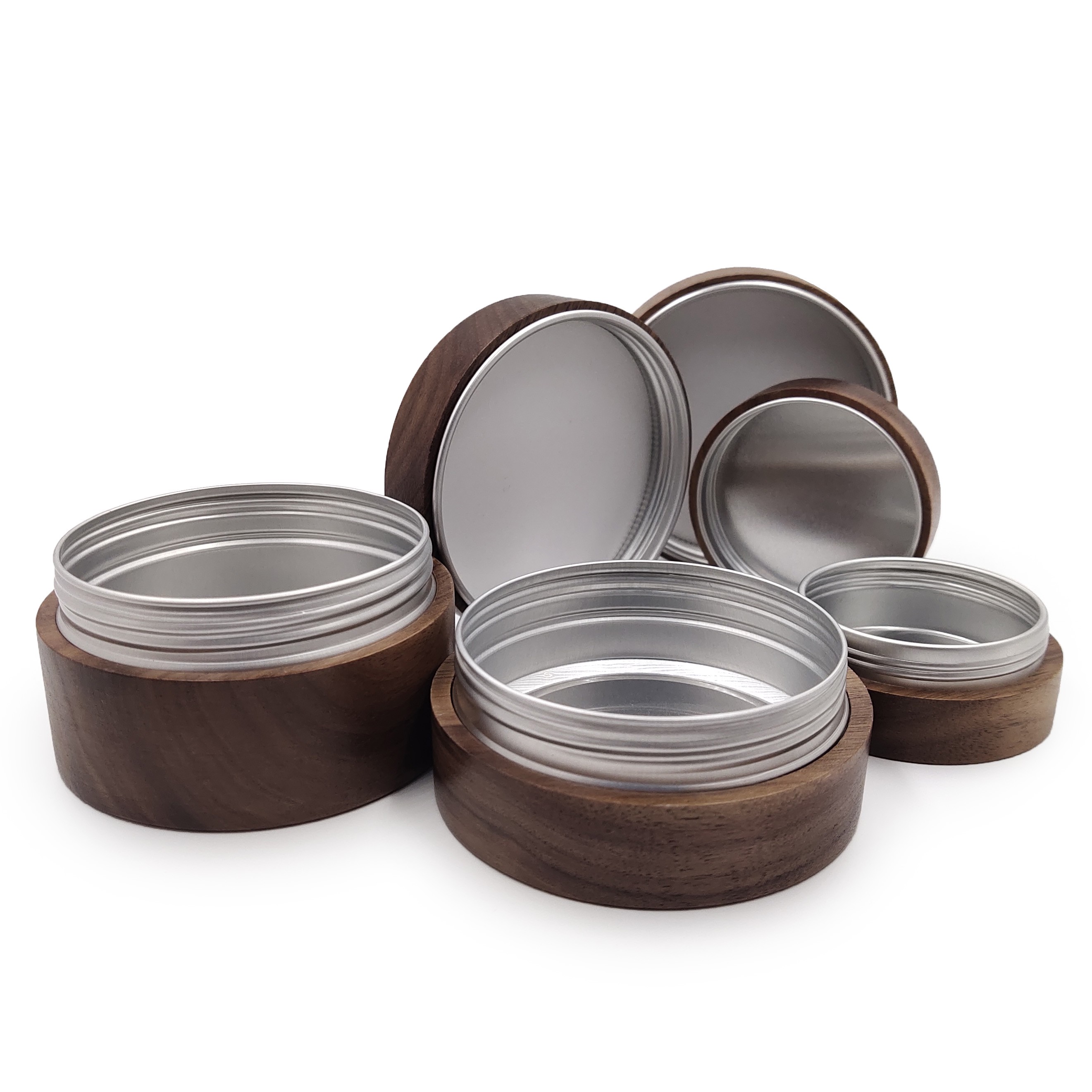 Eco-Friendly Black Walnut Aluminum Lip Balm & Blush Container 10ml 15ml Refillable Cosmetic Creams Balms Skincare Packaging Eco-Friendly Black Walnut Aluminum Lip Balm & Blush Container 10ml 15ml Refillable Cosmetic Creams Balms Skincare Packaging