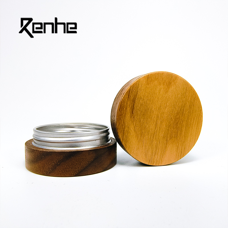 Custom Empty Walnut Wood Aluminum Cap Packaging Cosmetic Skincare Natural Aluminum Eye Face Cream Jar Custom Empty Walnut Wood Aluminum Cap Packaging Cosmetic Skincare Natural Aluminum Eye Face Cream Jar