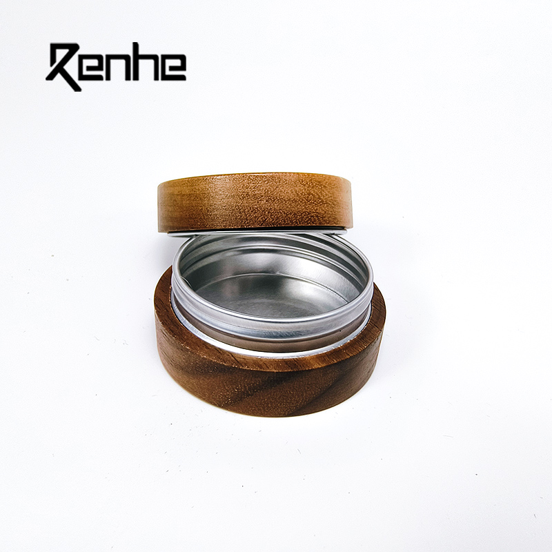 Custom 10g 15g 30g 50g Cosmetics Packaging Luxury Black Walnut Aluminum Face Cream Jar Screw Cap