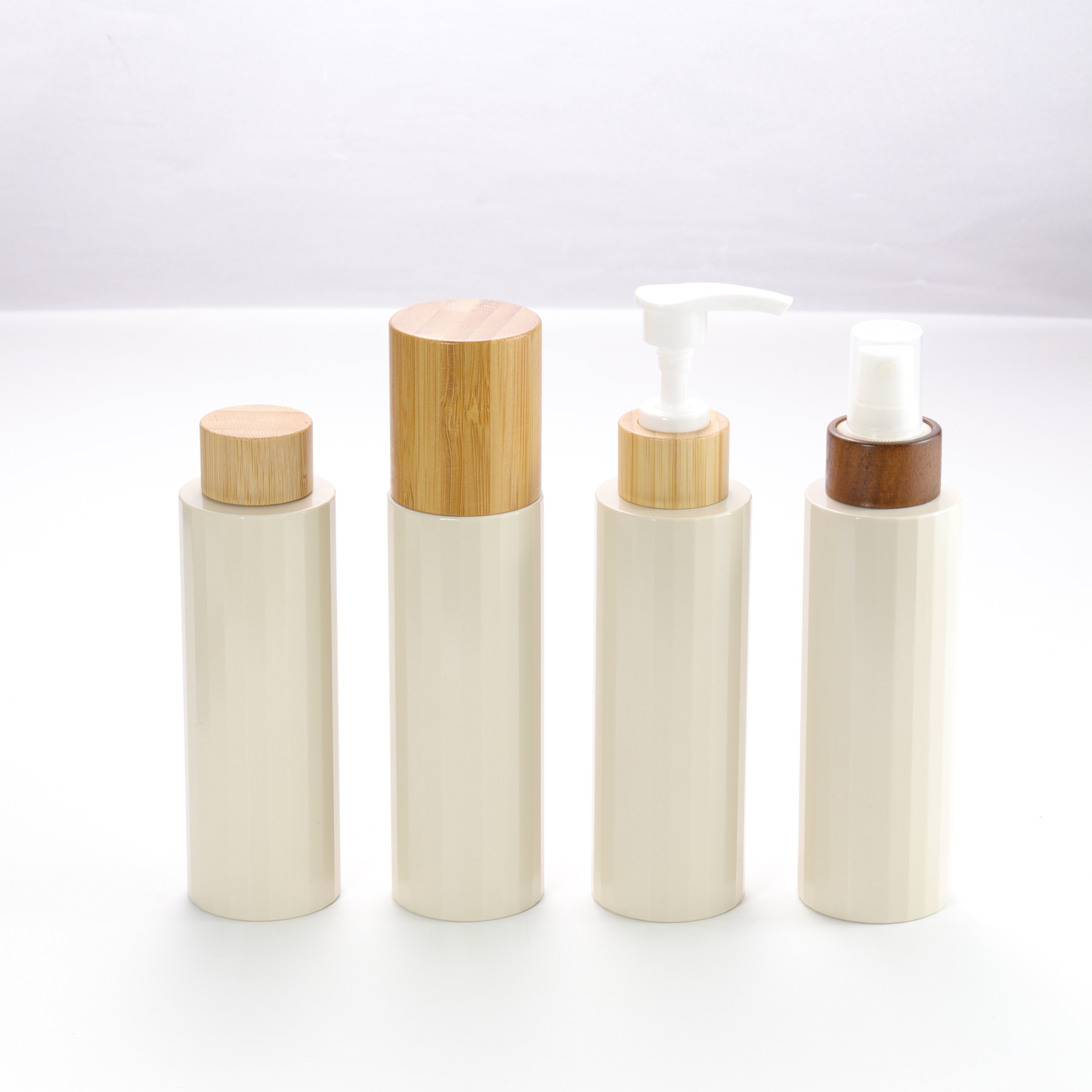 Luxury Bamboo Cosmetic Bottle Empty Lotion Pump Bottle Eco Friendly Skincare Packaging Shampoo Conditioner PP Plastic Bottle
