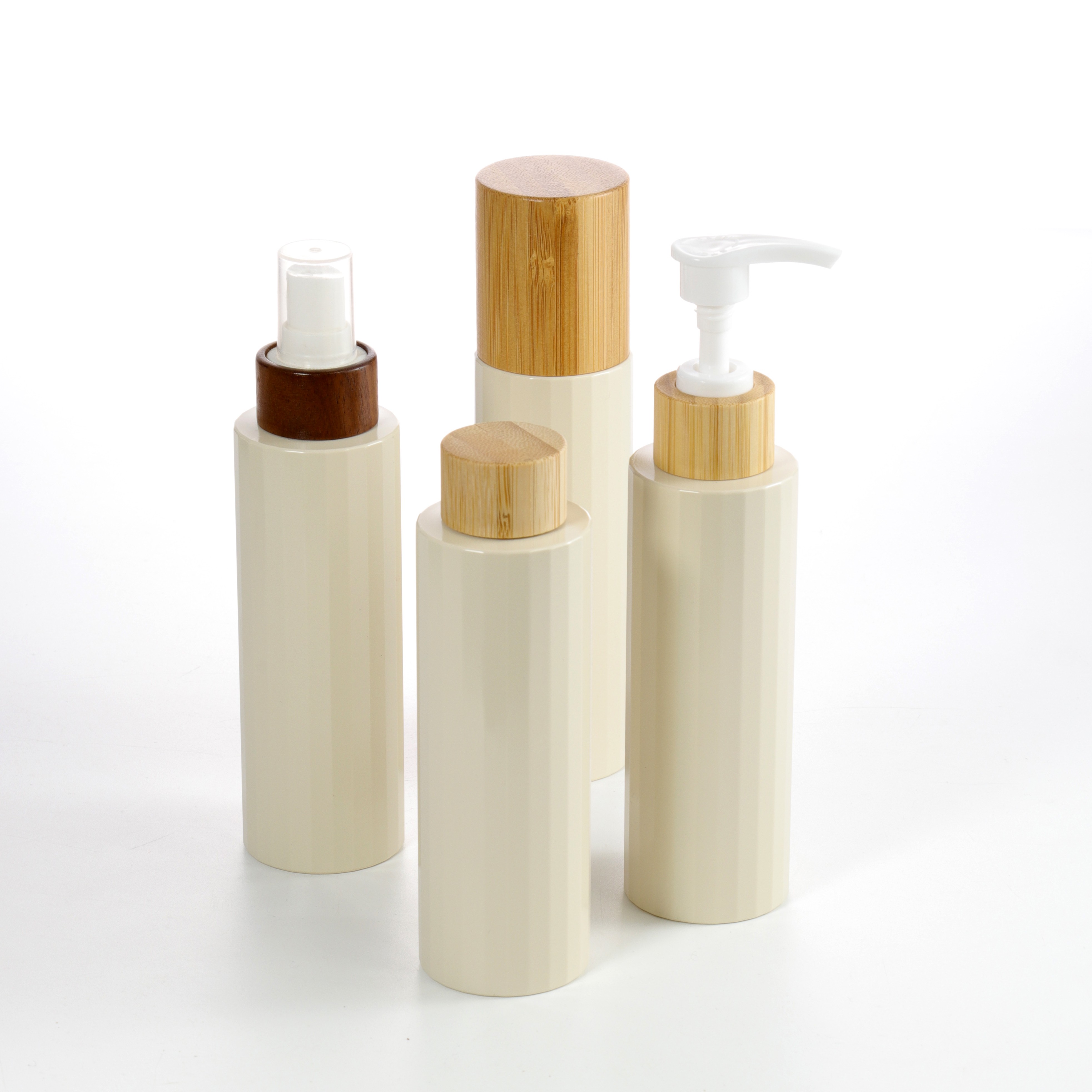 Eco-Friendly 200ml Frosted Glass Bottle with Bamboo Pump Liquid Soap Shampoo Body Bamboo Pump Lotion Packaging Container