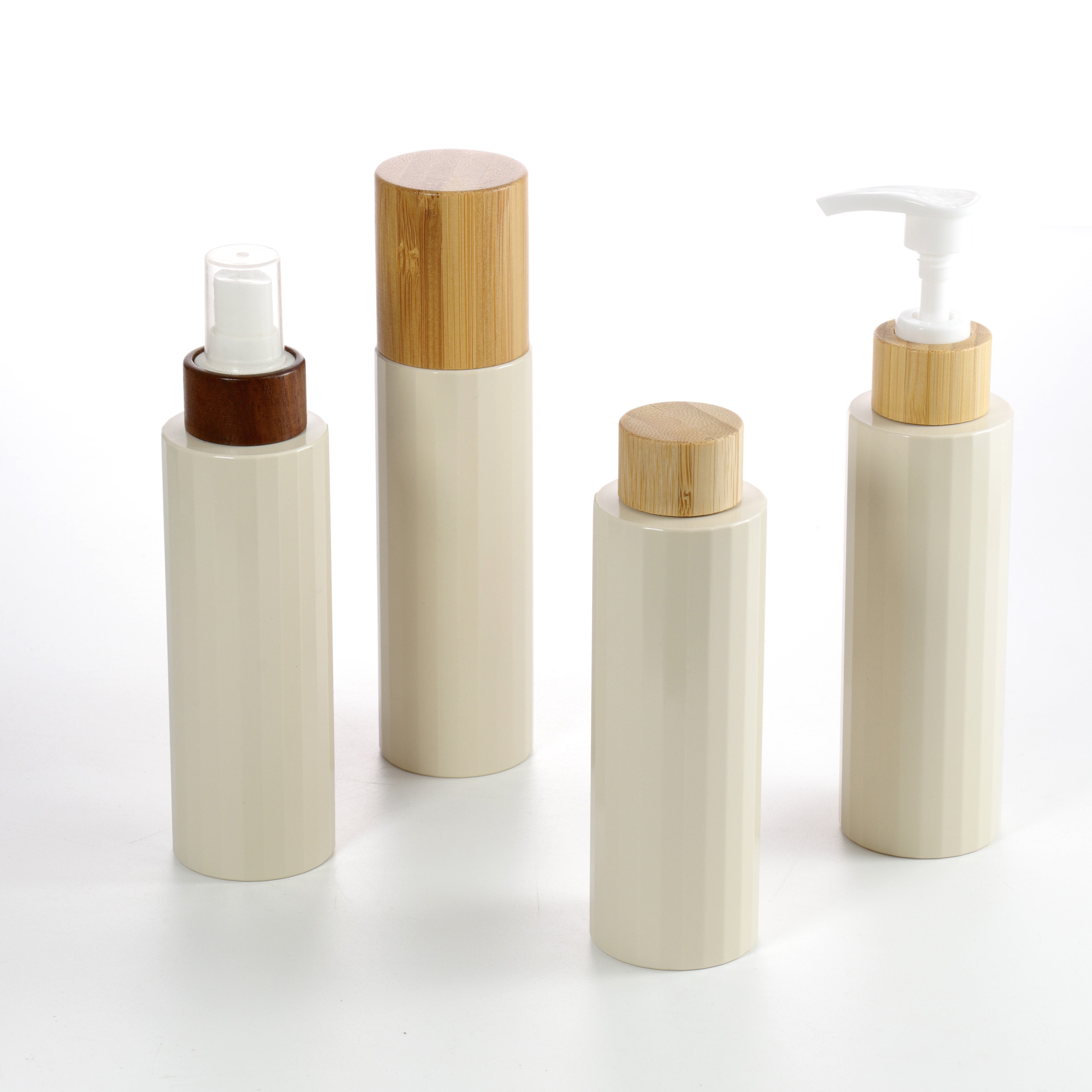 Luxury Bamboo Cosmetic Bottle Empty Lotion Pump Bottle Eco Friendly Skincare Packaging Shampoo Conditioner PP Plastic Bottle