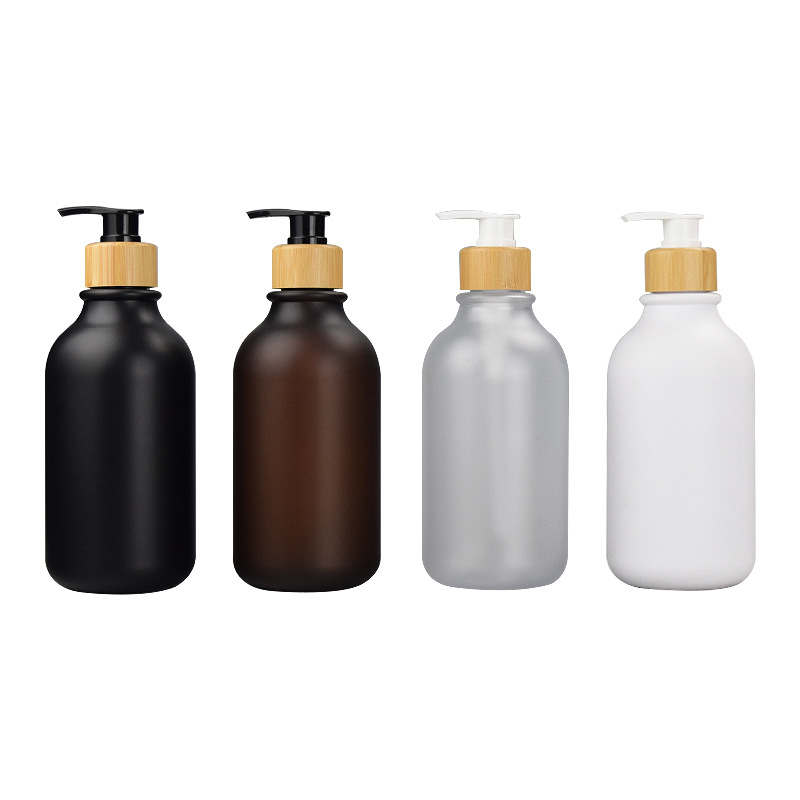 Custom 500ml Black White Plastic Soap Dispenser Bottle with Natural Bamboo Pump Refillable Shampoo Lotion Dispenser for Bathroom Custom 500ml Black White Plastic Soap Dispenser Bottle with Natural Bamboo Pump Refillable Shampoo Lotion Dispenser for Bathroom