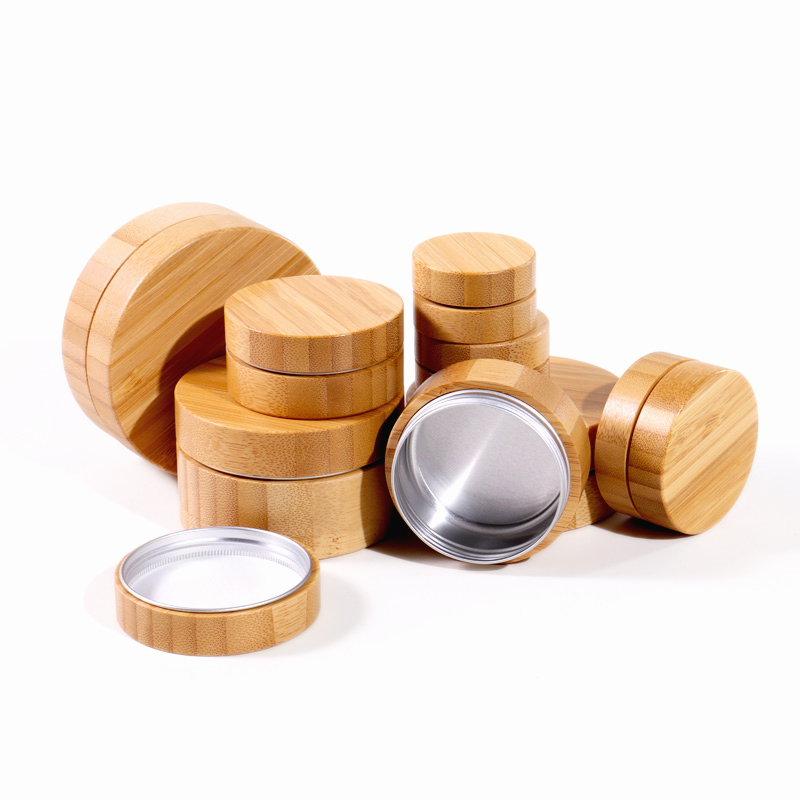 In Stock Natural Luxury Bamboo Packaging Cosmetic Biodegradable Cream Jar 100g Powder Cosmetic Jar 100ML Bamboo Aluminum Jar In Stock Natural Luxury Bamboo Packaging Cosmetic Biodegradable Cream Jar 100g Powder Cosmetic Jar 100ML Bamboo Aluminum Jar