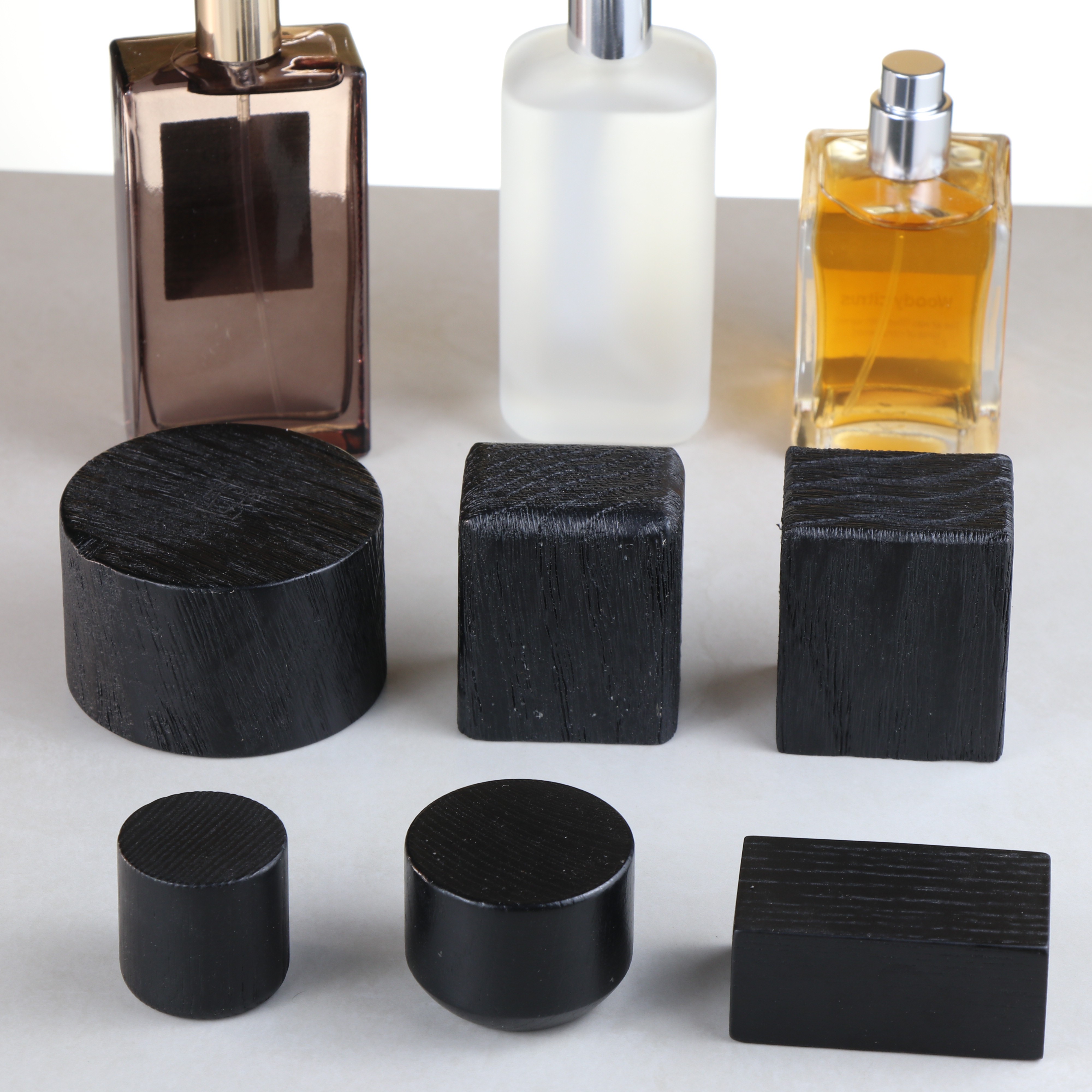 Custom Engrave logo Round Rectangle Wooden Fragrance Bottle Cover Real Natural Wooden Perfume Bottle Cap