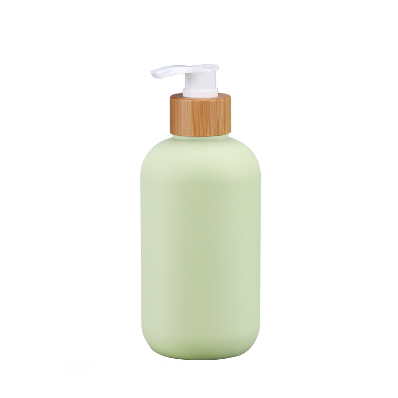 Custom Amber PET Jar with Bamboo Cap Pump Bottle Refillable Shampoo Lotion Body Wash Cosmetic Packaging OEM ODM Custom Amber PET Jar with Bamboo Cap Pump Bottle Refillable Shampoo Lotion Body Wash Cosmetic Packaging OEM ODM
