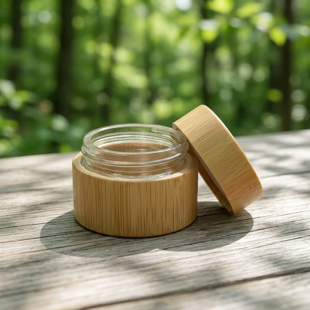 50g Eco Friendly Glass Inner Cosmetic Jar Glass Recyclable Material Cosmetic Packaging Container Bamboo Face Cream Jar 50g Eco Friendly Glass Inner Cosmetic Jar Glass Recyclable Material Cosmetic Packaging Container Bamboo Face Cream Jar