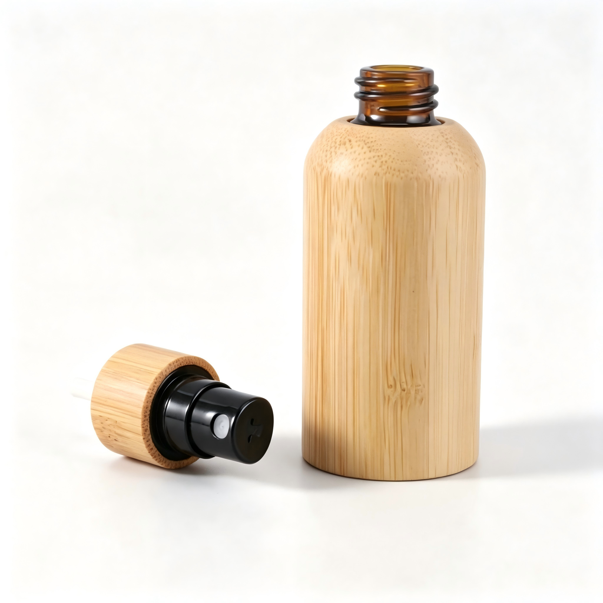 Eco Biodegradable Sustainable Cosmetic Vial Leakproof Travel Liquid Container Bamboo Cap Glass Aromatherapy Mist Bottle Eco Biodegradable Sustainable Cosmetic Vial Leakproof Travel Liquid Container Bamboo Cap Glass Aromatherapy Mist Bottle