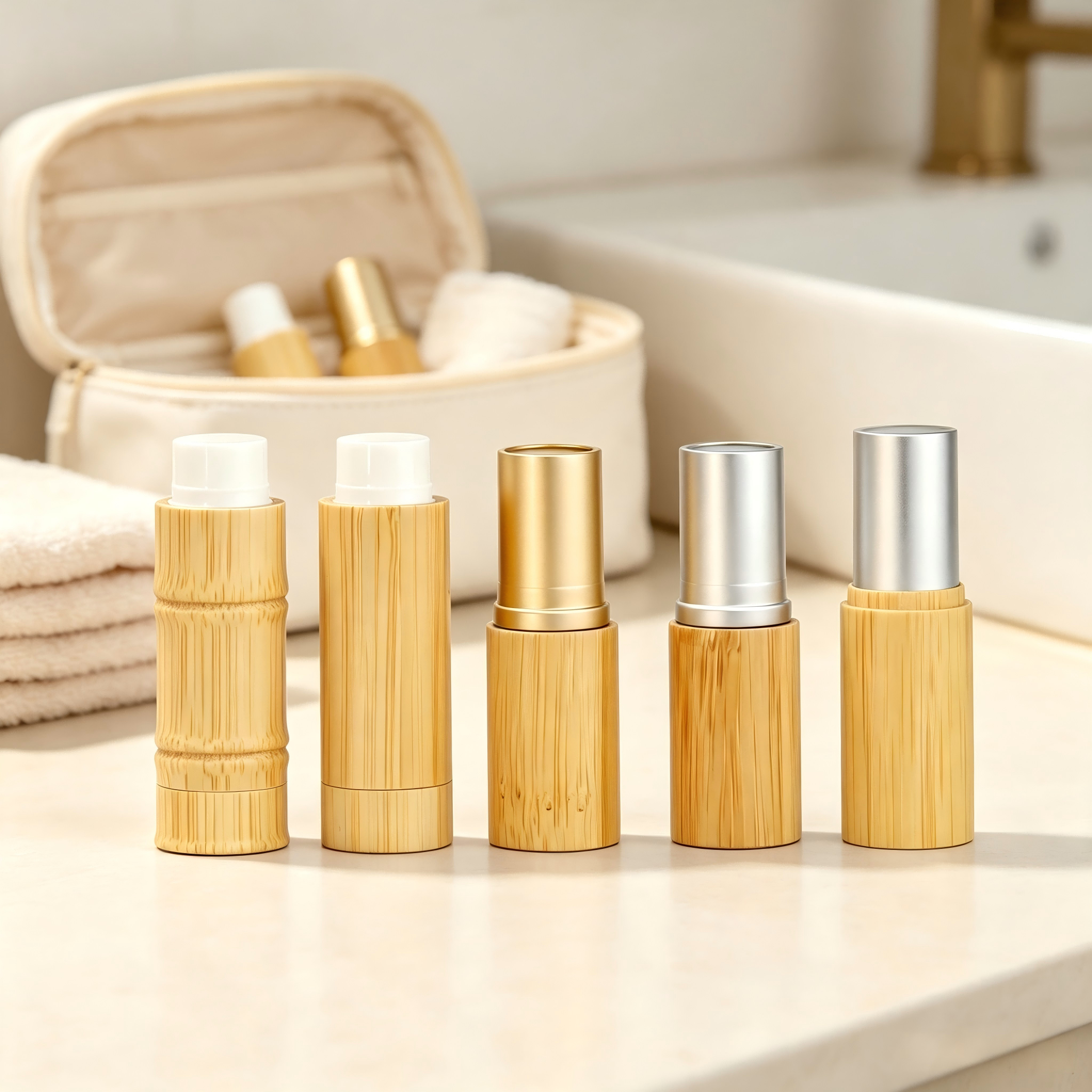 Sustainable Cosmetic Beauty Packaging Supplier 5ml 5g Premium Empty Tube Bamboo Lipstick Sustainable Cosmetic Beauty Packaging Supplier 5ml 5g Premium Empty Tube Bamboo Lipstick