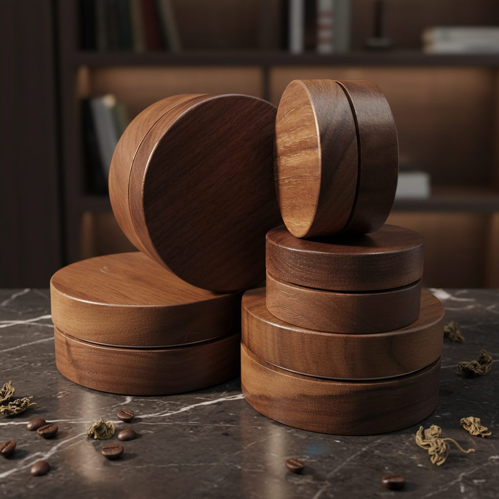 Airtight Premium Packaging Luxury Walnut Wood Aluminum Cosmetic Jar Bamboo Cream Jar for Face Cream Serum Airtight Premium Packaging Luxury Walnut Wood Aluminum Cosmetic Jar Bamboo Cream Jar for Face Cream Serum