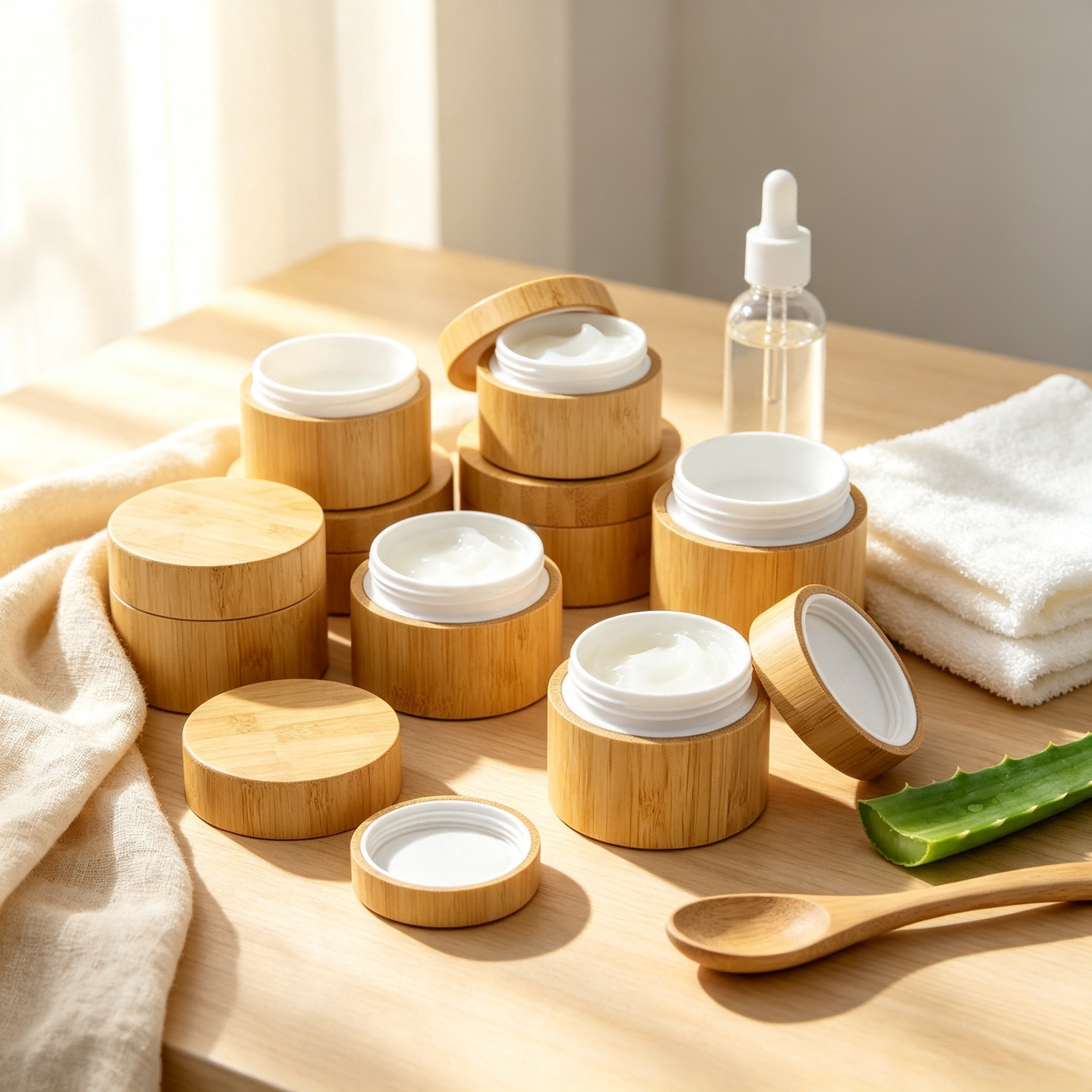 Eco-Friendly Skincare Packaging Empty Face Cream Jar Container Luxury 50g Bamboo Cosmetic Jar with Plastic Inner Liner Eco-Friendly Skincare Packaging Empty Face Cream Jar Container Luxury 50g Bamboo Cosmetic Jar with Plastic Inner Liner
