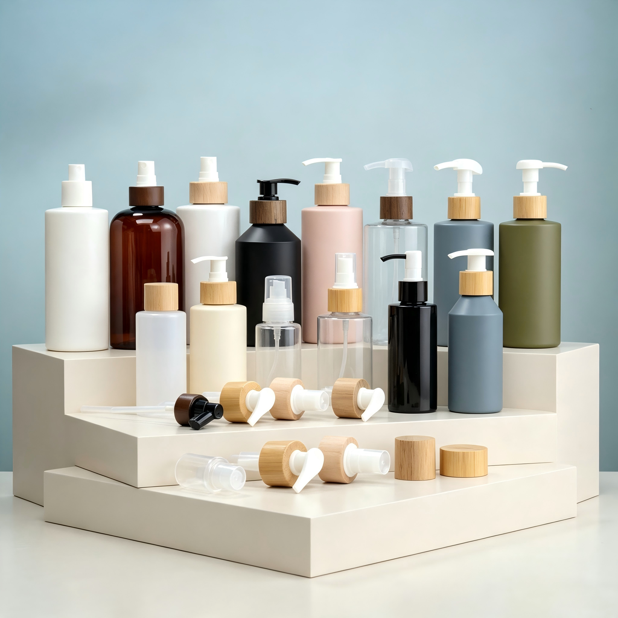 OEM ODM Custom Logo Wood Pump & Bamboo Spray Lid Empty PET Plastic Dispenser Bottle for Homemade Soap Cleaning Liquid Packaging OEM ODM Custom Logo Wood Pump & Bamboo Spray Lid Empty PET Plastic Dispenser Bottle for Homemade Soap Cleaning Liquid Packaging