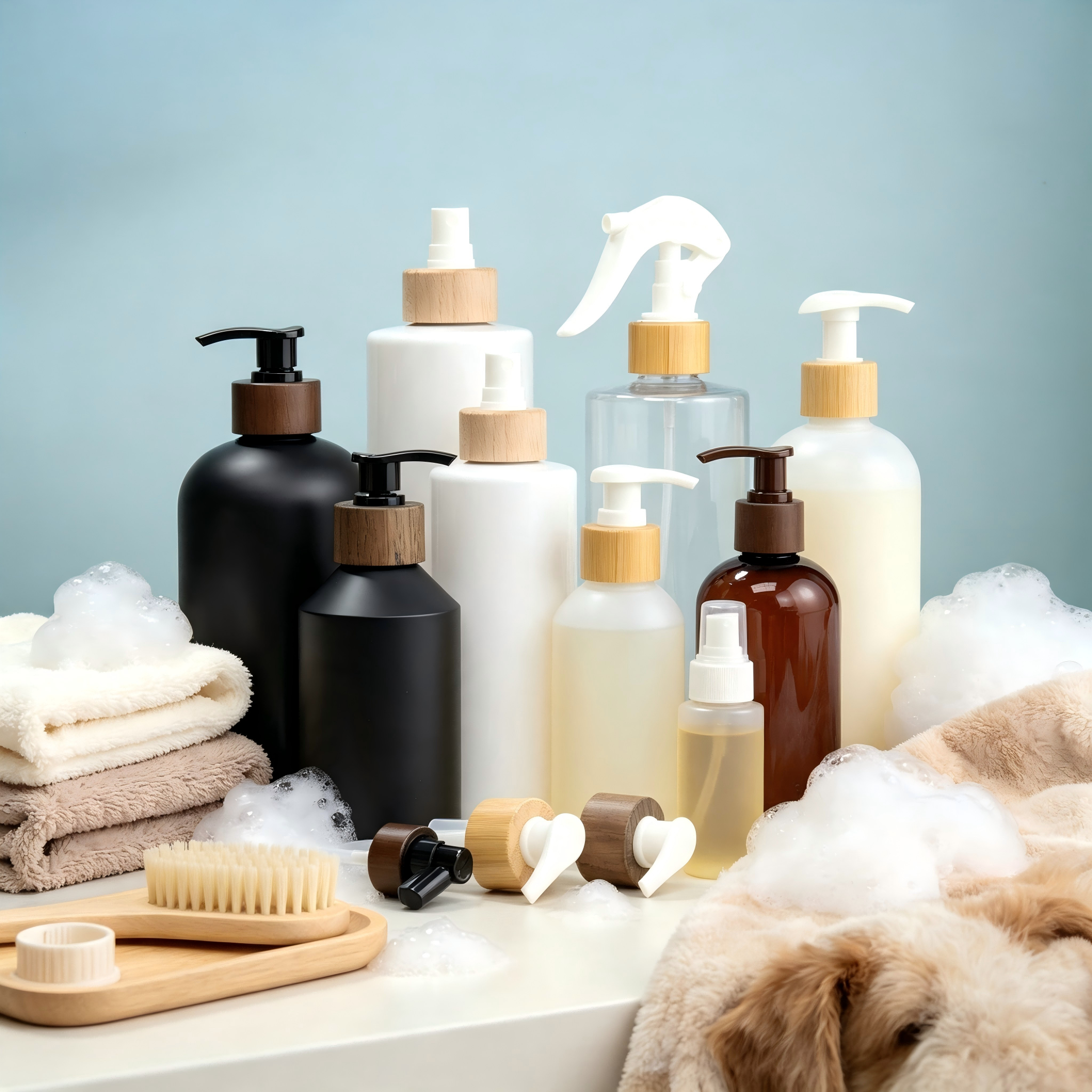 Eco Wooden Pump Plastic Wash Bottle Bamboo Trigger Sprayer Empty Vessel for Body Wash Hair Conditioner Brand Custom Packaging No reviews yet Eco Wooden Pump Plastic Wash Bottle Bamboo Trigger Sprayer Empty Vessel for Body Wash Hair Conditioner Brand Custom Packaging No reviews yet