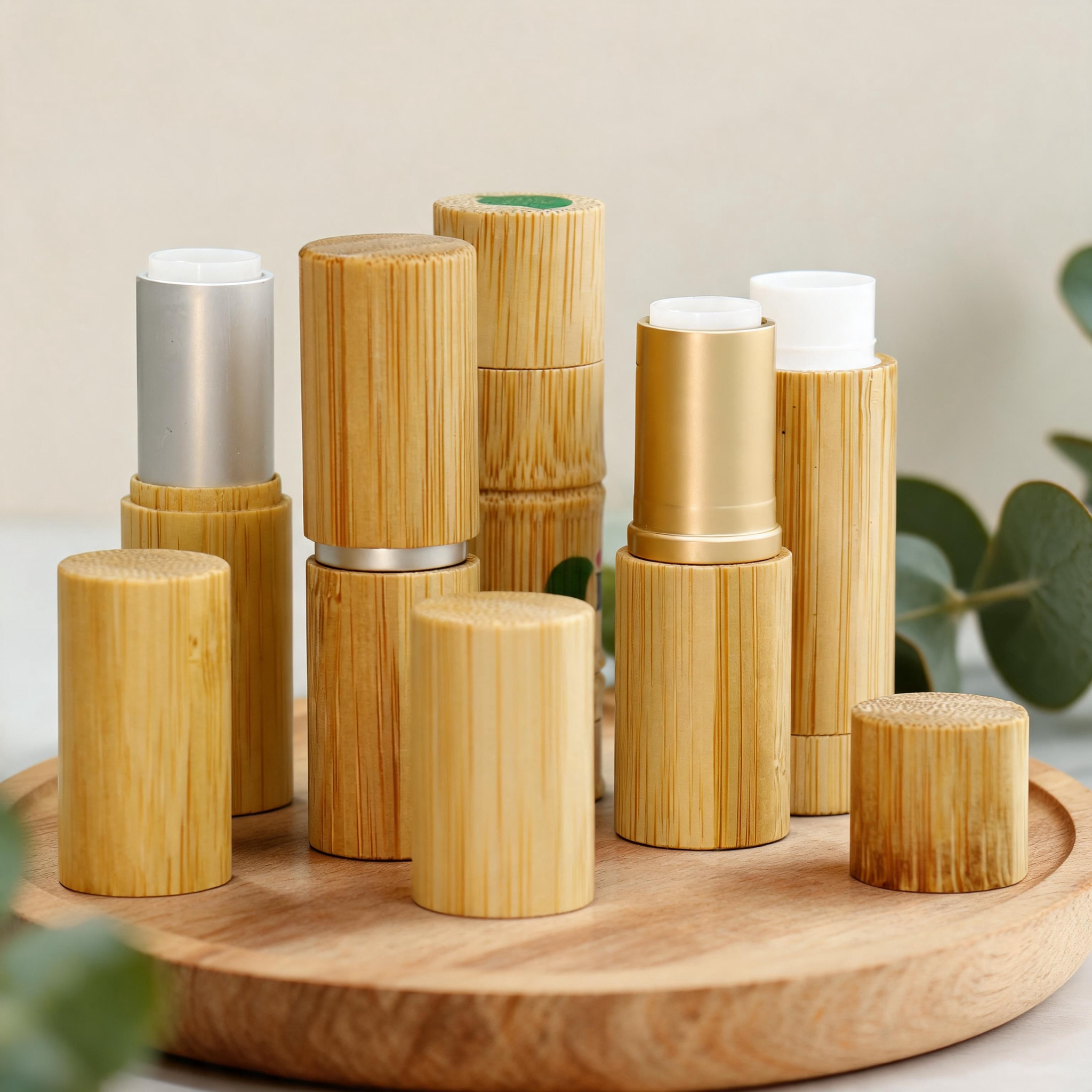 Customizable Empty Lip Balm Tubes Bamboo Lipstick Chapstick Cosmetic Containers Purse Travel Office Lip Balm Tube Customizable Empty Lip Balm Tubes Bamboo Lipstick Chapstick Cosmetic Containers Purse Travel Office Lip Balm Tube