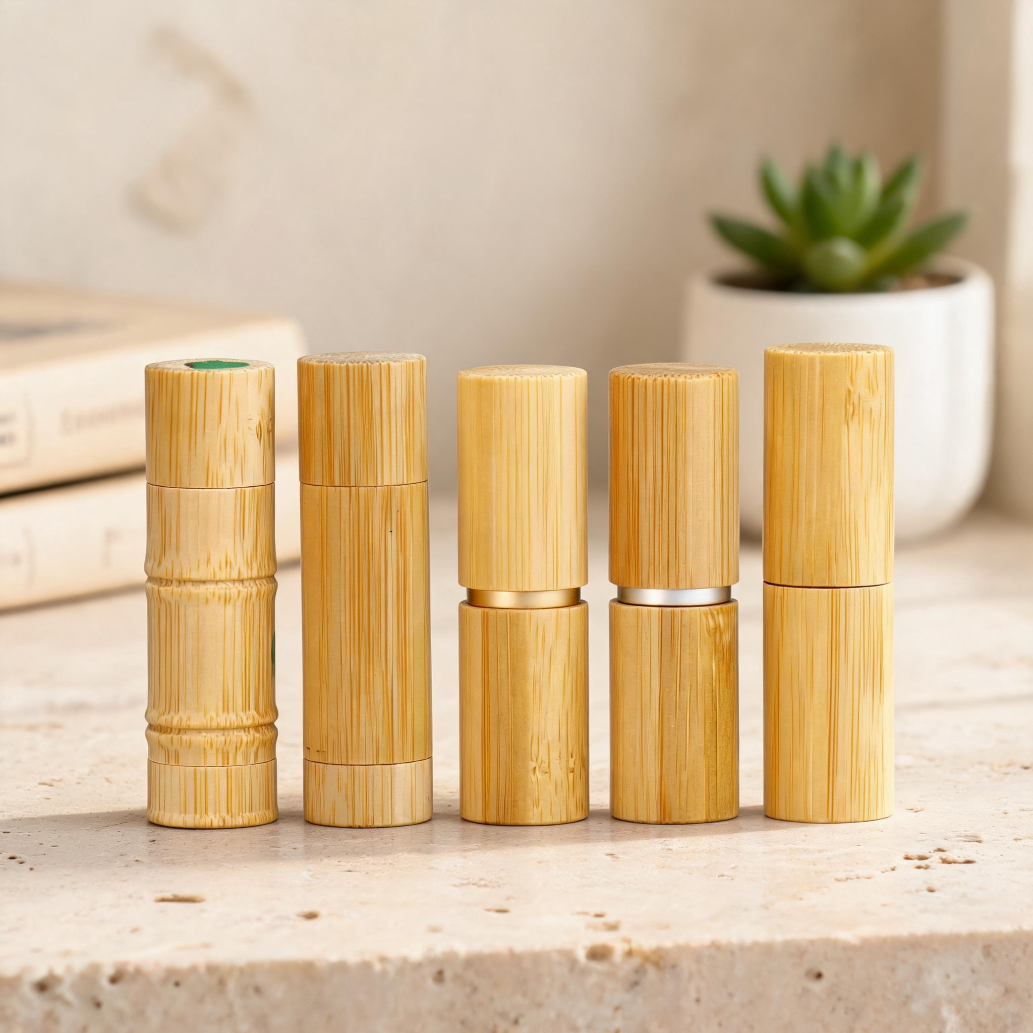Customizable Bamboo Lip Balm Tube with Elegant Custom Design Party Office Travel Lip Balm Tube Customizable Bamboo Lip Balm Tube with Elegant Custom Design Party Office Travel Lip Balm Tube