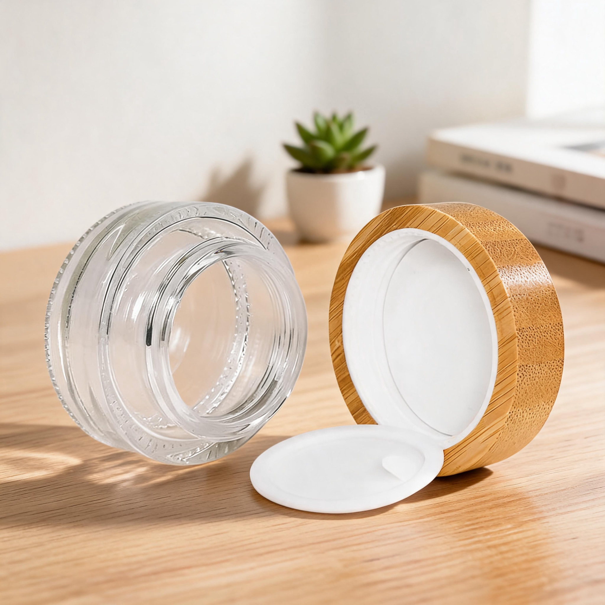 Factory direct Eco Friendly Bamboo Lid Cosmetic Jar with Silk Screen Printing Custom Logo Factory direct Eco Friendly Bamboo Lid Cosmetic Jar with Silk Screen Printing Custom Logo