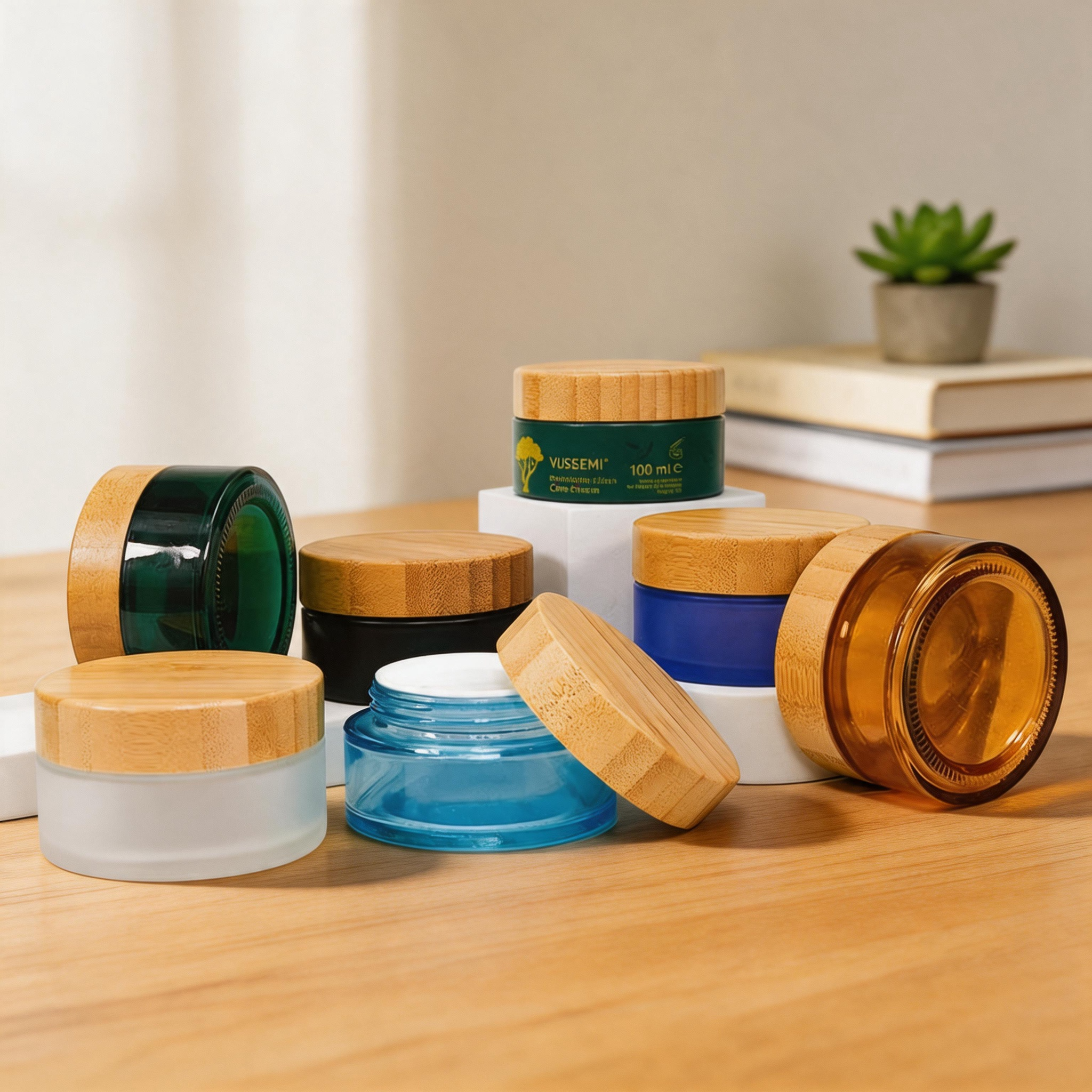 Factory direct Eco Friendly Bamboo Lid Cosmetic Jar with Silk Screen Printing Custom Logo Factory direct Eco Friendly Bamboo Lid Cosmetic Jar with Silk Screen Printing Custom Logo