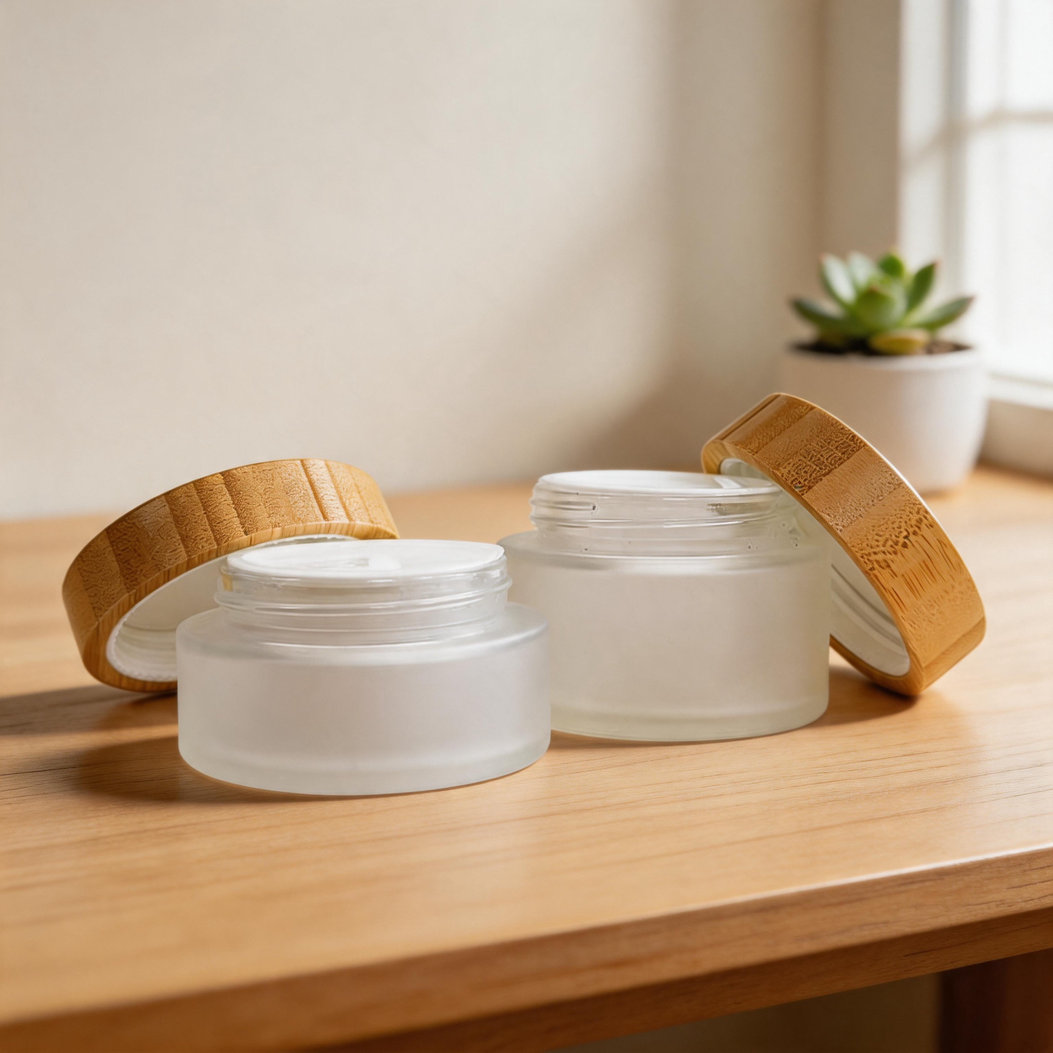 Factory direct Eco Friendly Bamboo Lid Cosmetic Jar with Silk Screen Printing Custom Logo Factory direct Eco Friendly Bamboo Lid Cosmetic Jar with Silk Screen Printing Custom Logo
