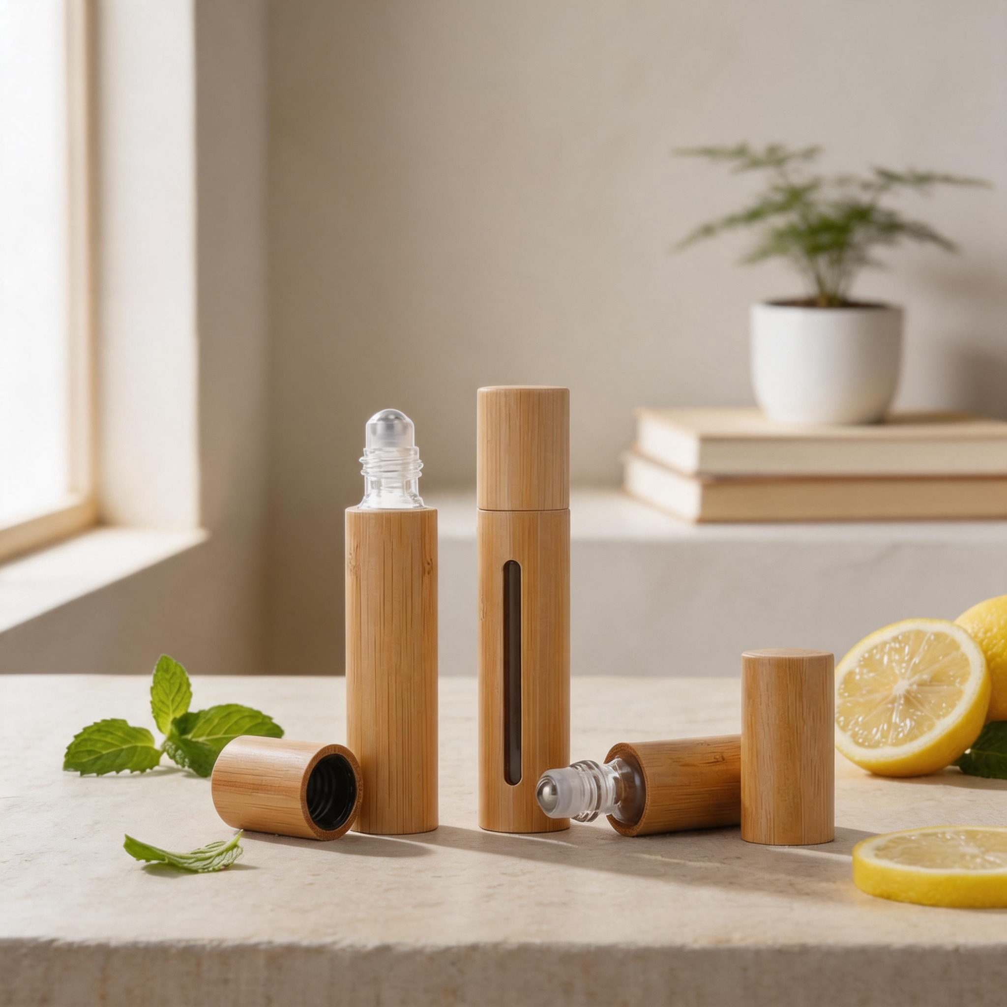 Empty 3ml 5ml 10ml Bamboo Roll on Bottle Glass Liner Essential Oil Perfume Bottle Portable Cosmetic Packaging Empty 3ml 5ml 10ml Bamboo Roll on Bottle Glass Liner Essential Oil Perfume Bottle Portable Cosmetic Packaging