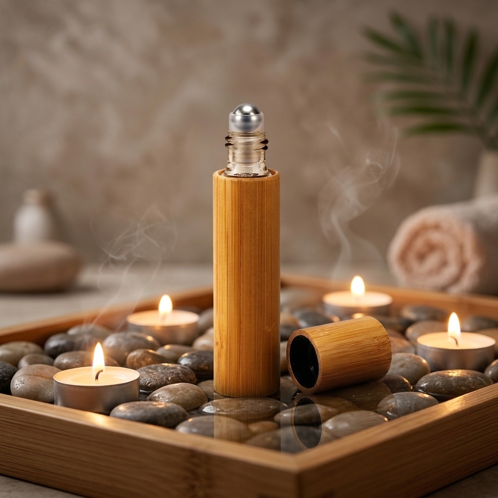 10Ml Roll - on Thick - Sole Glass Essential Oil Bottle with Bamboo Cap Aromatherapy Workplace Relaxation Travel Roller Bottle 10Ml Roll - on Thick - Sole Glass Essential Oil Bottle with Bamboo Cap Aromatherapy Workplace Relaxation Travel Roller Bottle