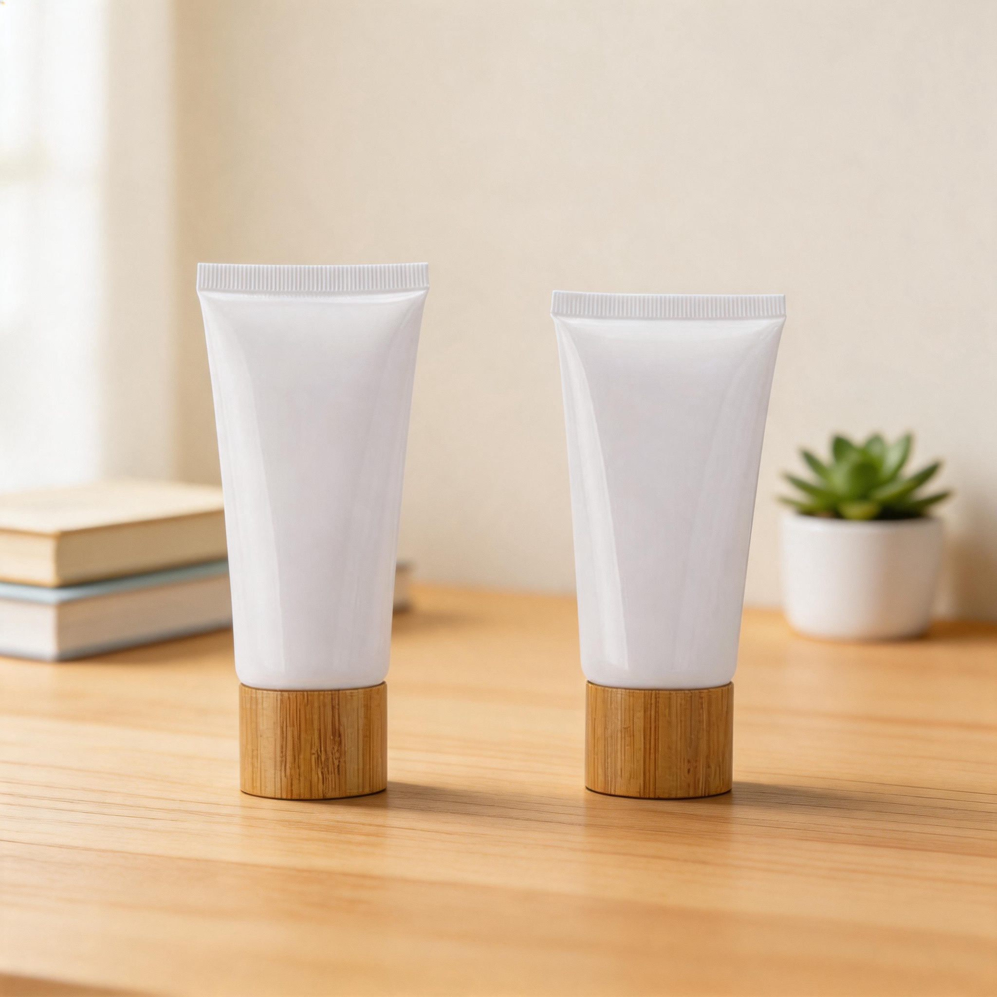 Squeeze Tubes with Bamboo Caps Ideal Home Travel and Salon Use Portable and Eco - Friendly Beauty Containers Cosmetic Tube