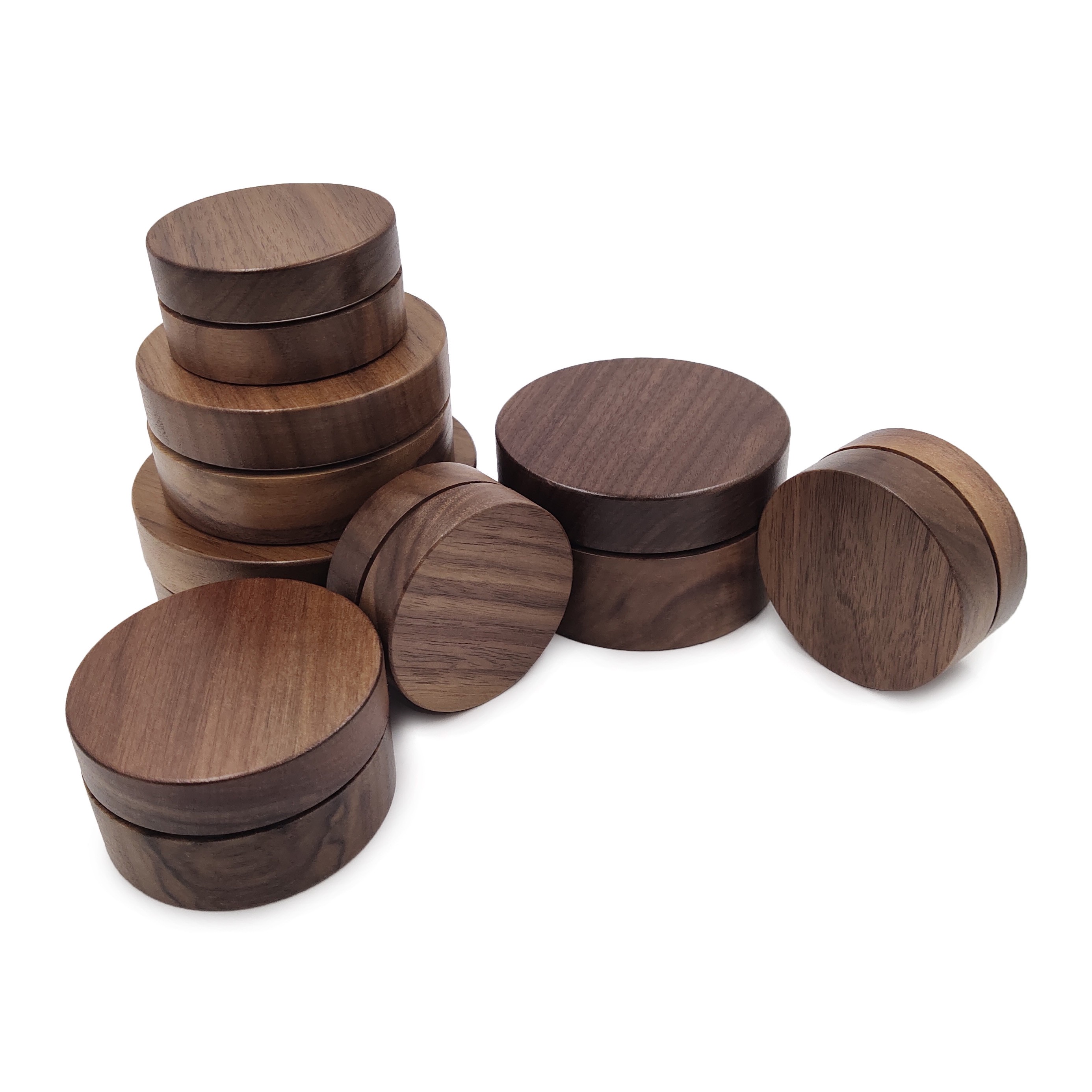 Wholesale Black Walnut Wood Aluminum Cosmetic Jar Custom Logo Luxury Wooden Packaging Container for Cream Balm Wholesale Black Walnut Wood Aluminum Cosmetic Jar Custom Logo Luxury Wooden Packaging Container for Cream Balm