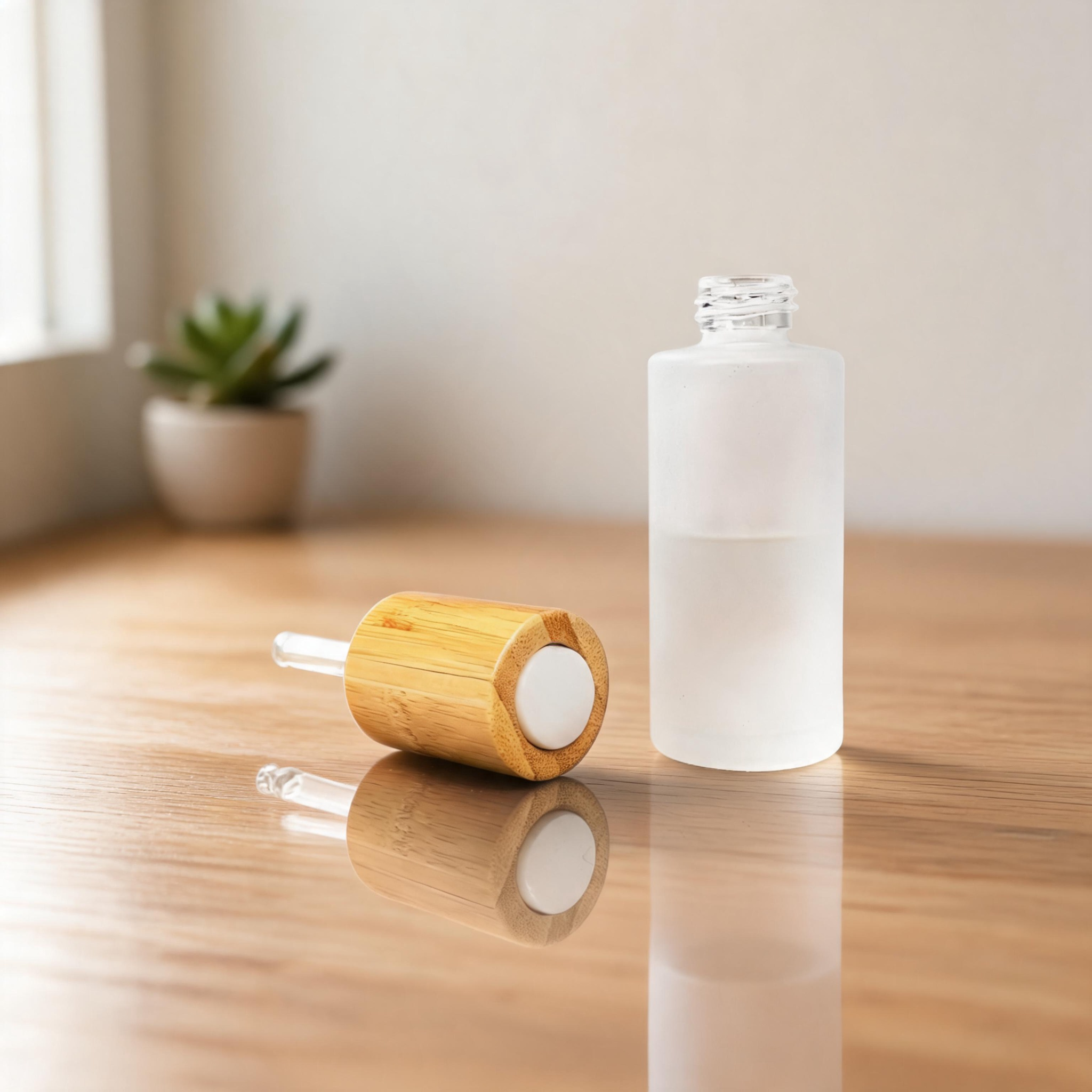 Bamboo Collar Glass Dropper Bottle for Skincare Oil & Serum Packaging Bamboo Collar Glass Dropper Bottle for Skincare Oil & Serum Packaging