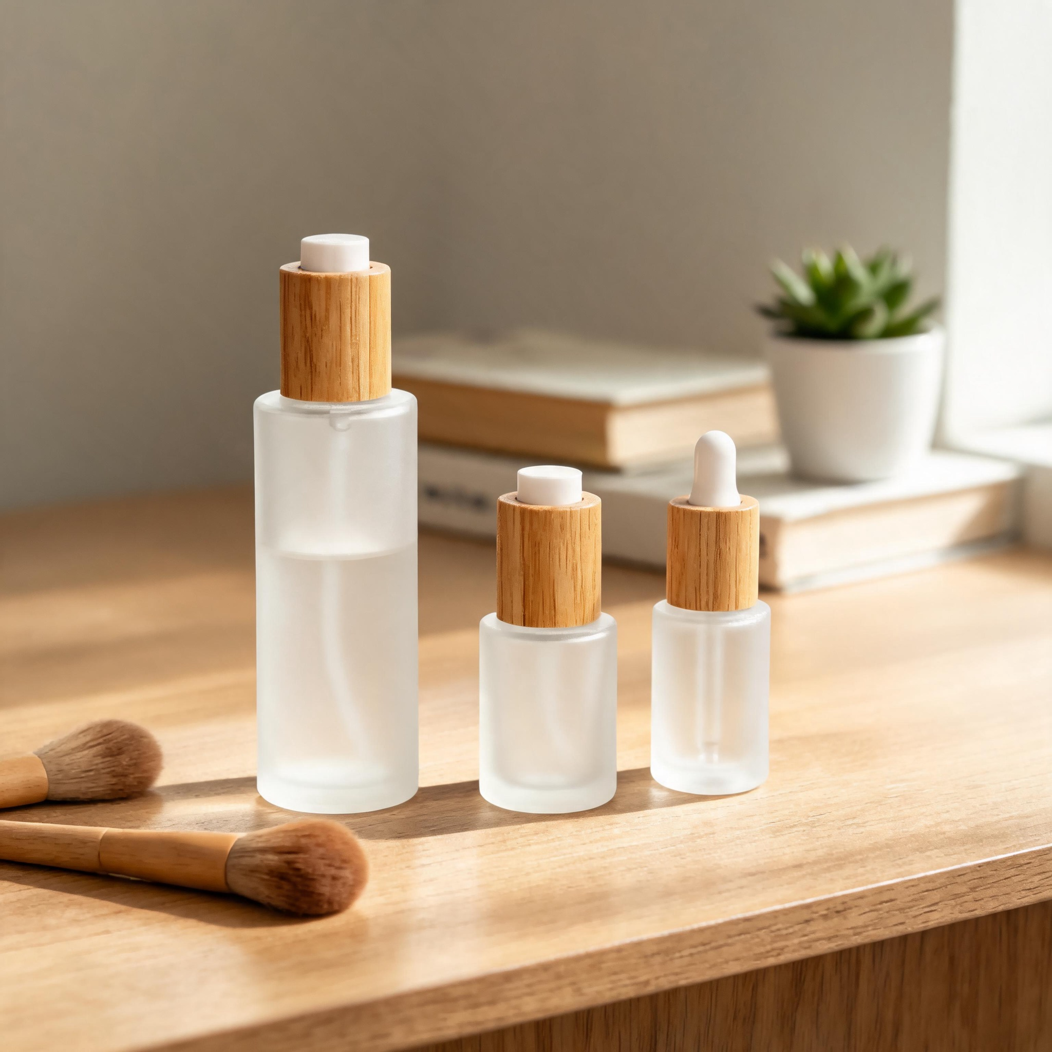 Bamboo Collar Glass Dropper Bottle for Skincare Oil & Serum Packaging Bamboo Collar Glass Dropper Bottle for Skincare Oil & Serum Packaging