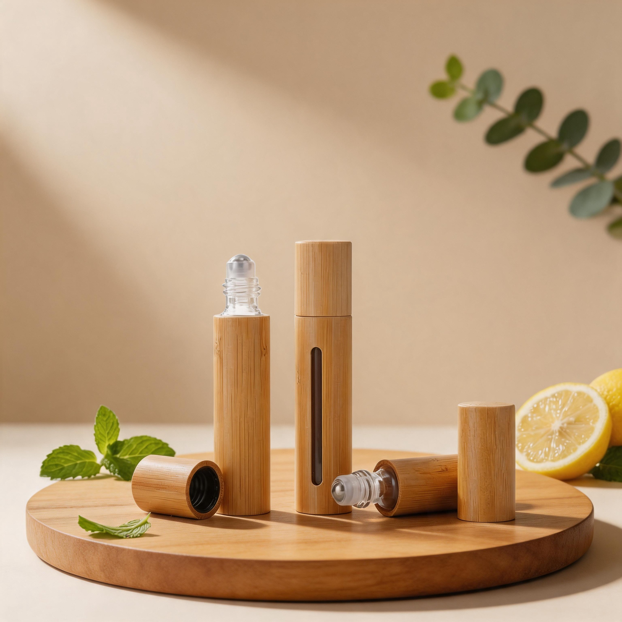 Eco Friendly Wooden 10ml Perfume Essential Oil Full Bamboo Roller Bottle with Steel Roller Ball Bamboo Cosmetic Packaging Eco Friendly Wooden 10ml Perfume Essential Oil Full Bamboo Roller Bottle with Steel Roller Ball Bamboo Cosmetic Packaging
