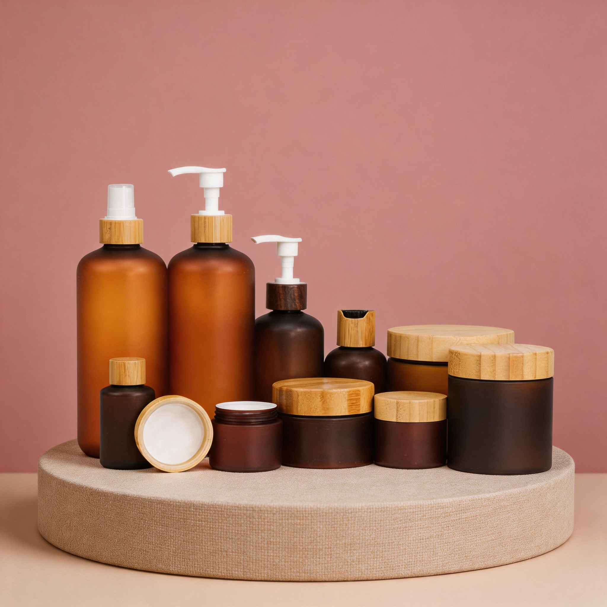 Lotion Pump Ideal Cosmetics Hair Care and Beauty Products Innovative Bamboo - Styled Cosmetic Packaging Set Cosmetic Packaging