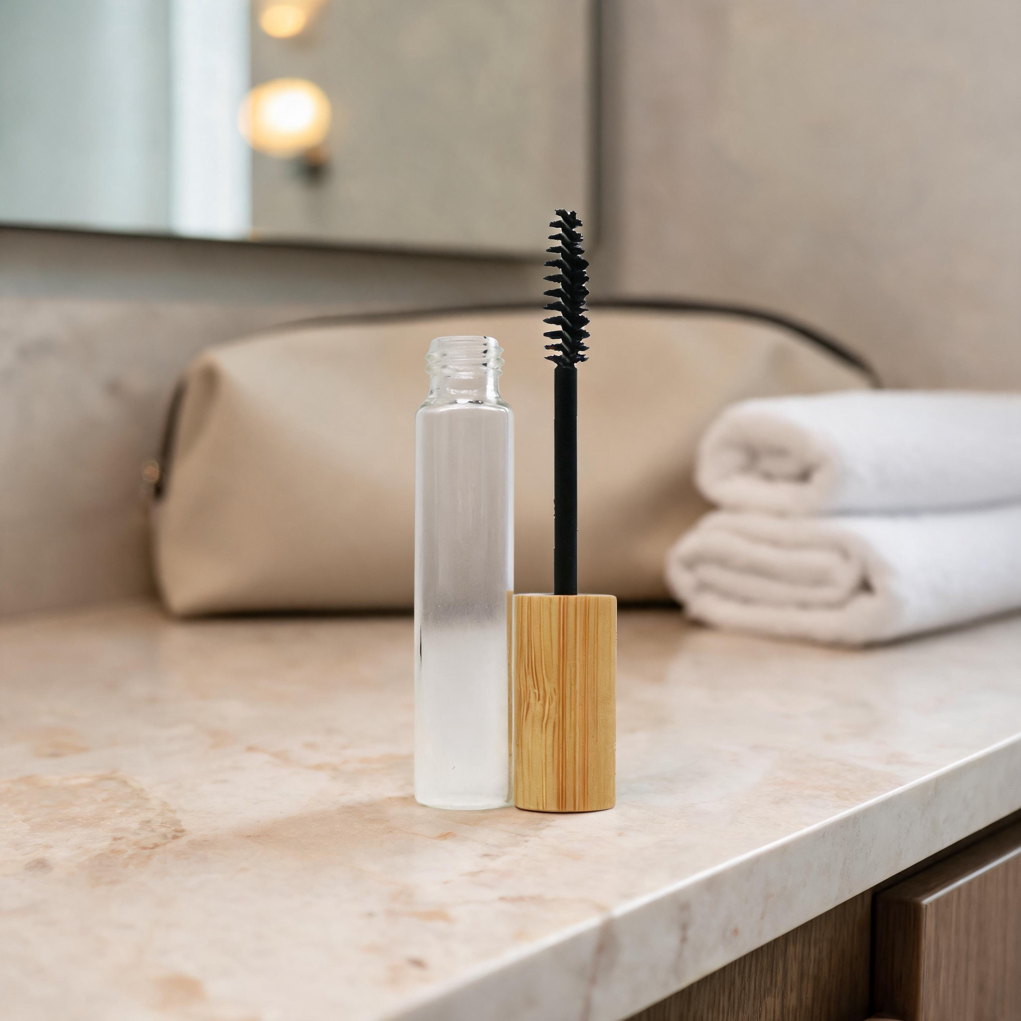 Lip Gloss Eyeliner Tubes Container Bottle with Wand Bamboo Wood Packaging Bamboo Cap Home Travel Studio Use Mascara Tube Lip Gloss Eyeliner Tubes Container Bottle with Wand Bamboo Wood Packaging Bamboo Cap Home Travel Studio Use Mascara Tube