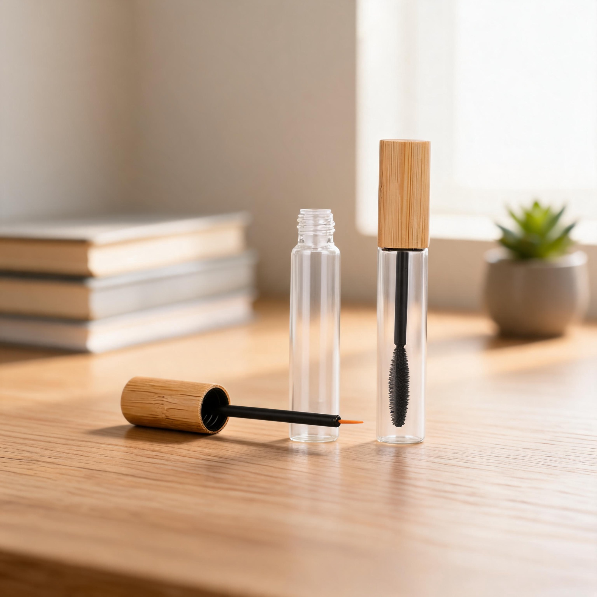 Golden Empty Mascara Packaging Tube with Brush Bamboo Cap for Beauty Parlor Salon Makeup Kit Cosmetics Storage Mascara Tube Golden Empty Mascara Packaging Tube with Brush Bamboo Cap for Beauty Parlor Salon Makeup Kit Cosmetics Storage Mascara Tube