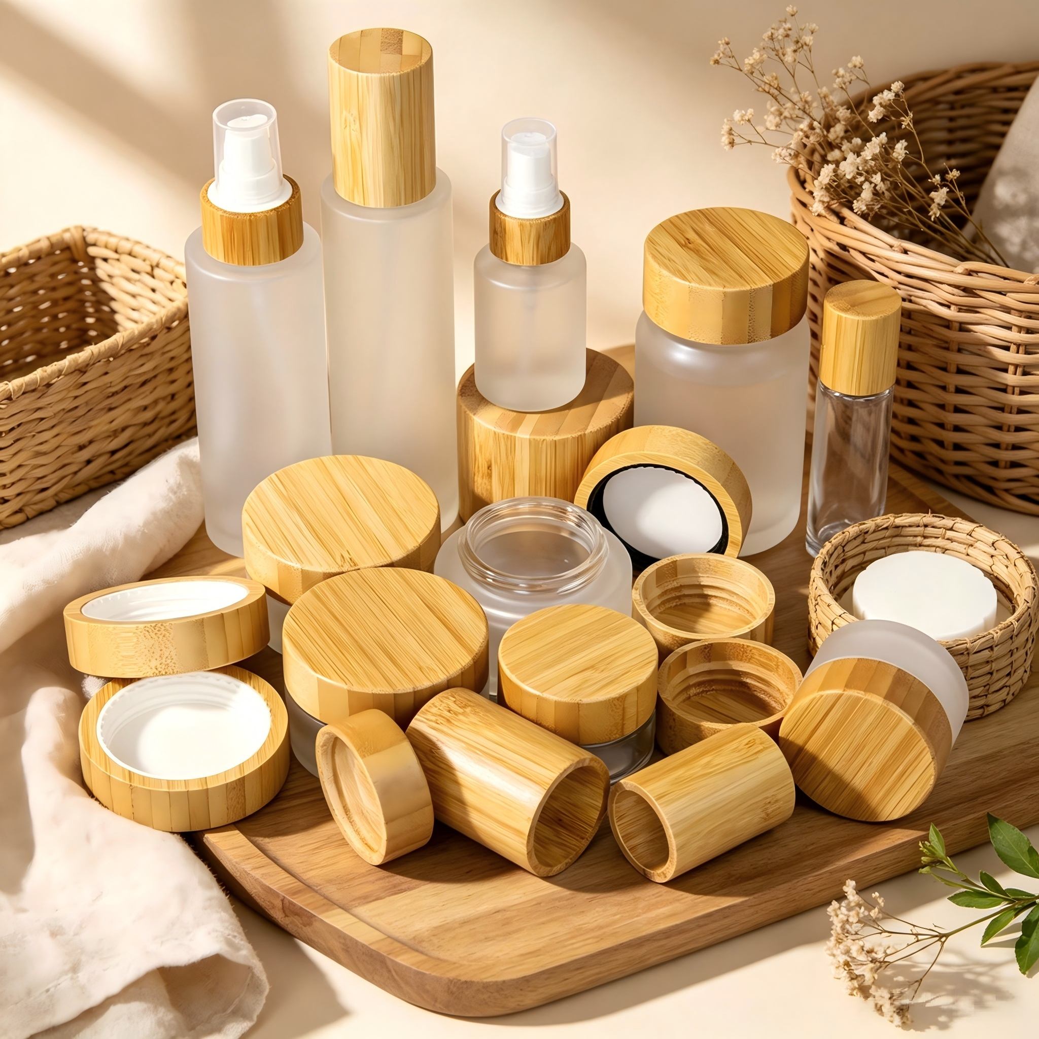 Factory Wholesale Hot Sale Natural Skincare Cosmetic Packaging Bamboo Lid Custom Wood Caps for Cream Jar Factory Wholesale Hot Sale Natural Skincare Cosmetic Packaging Bamboo Lid Custom Wood Caps for Cream Jar
